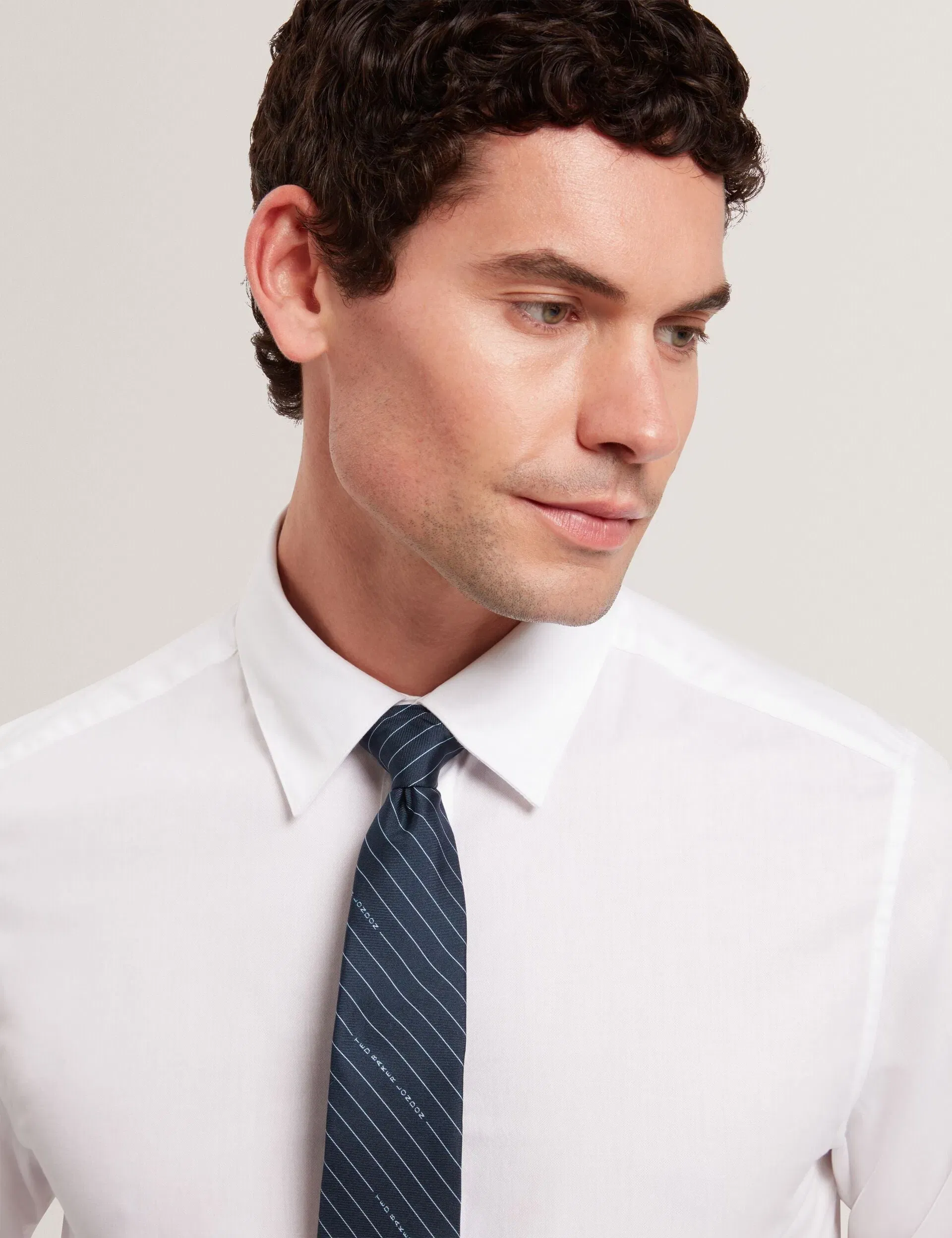 Ted Baker Octavio Logo Pinstripe Woven Silk Tie