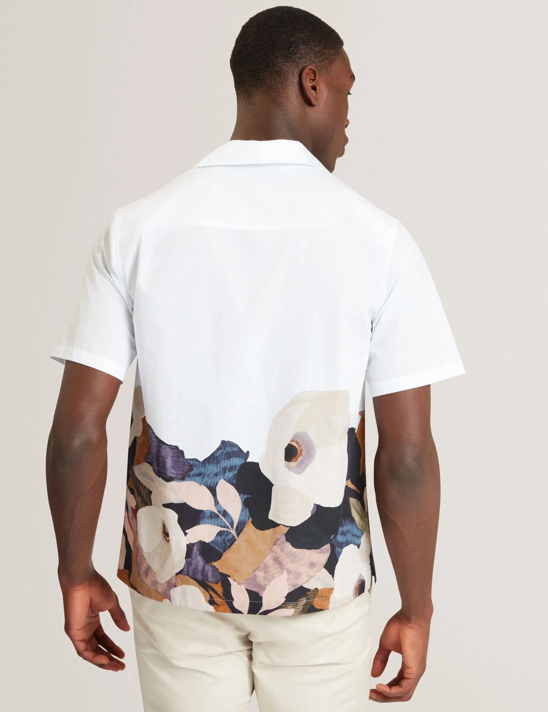 Ted Baker Moussa Relaxed Printed Hem Cotton Resort Shirt