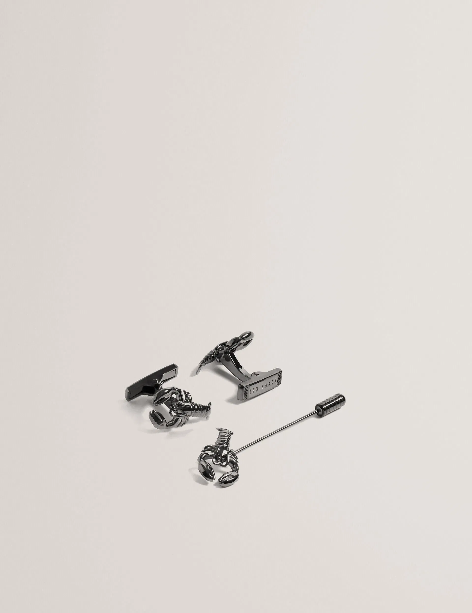 Ted Baker Mariine Lobster Cufflinks Lapel Pin Set