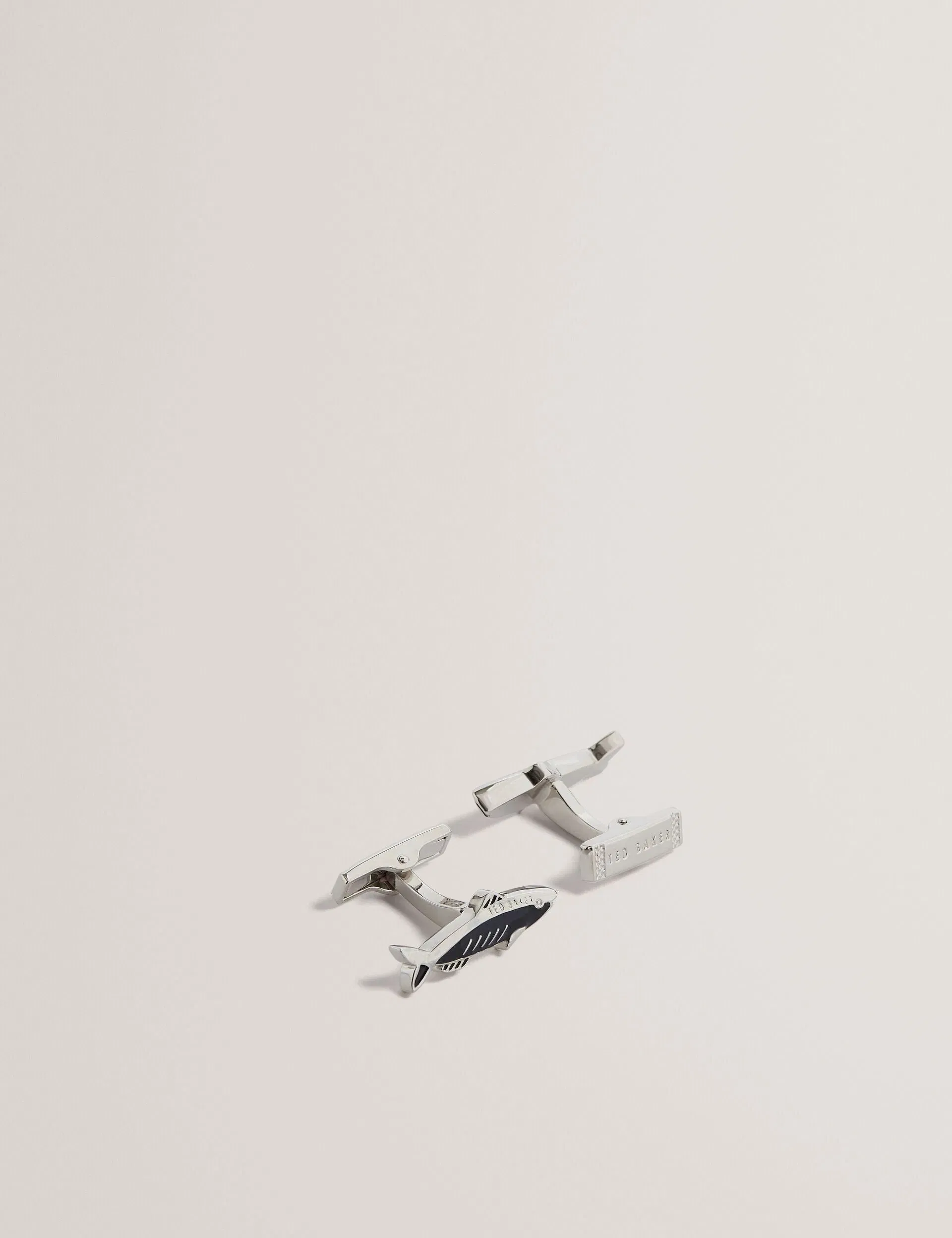 Ted Baker Kipper Fish Shape Branded Metal Cufflinks