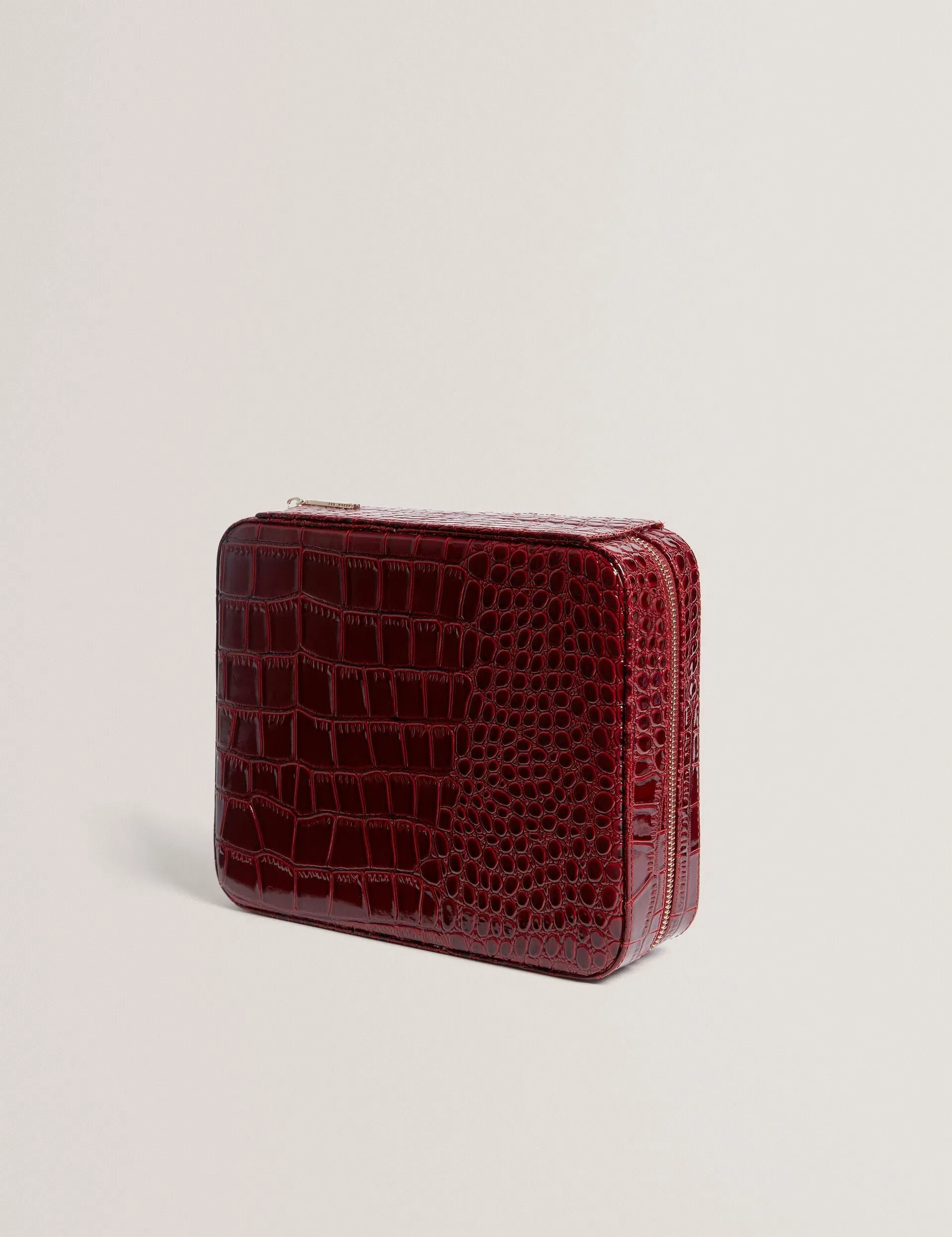 Ted Baker Kalliy Patent Croc Effect Large Jewellery Case Women's