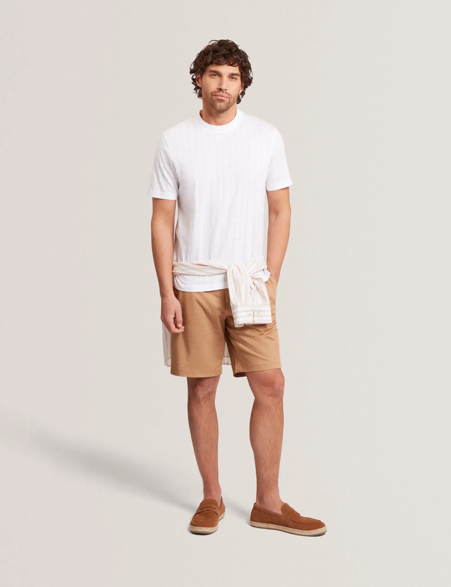 Ted Baker Heminwy Jacquard Textured Grid Cotton T-Shirt