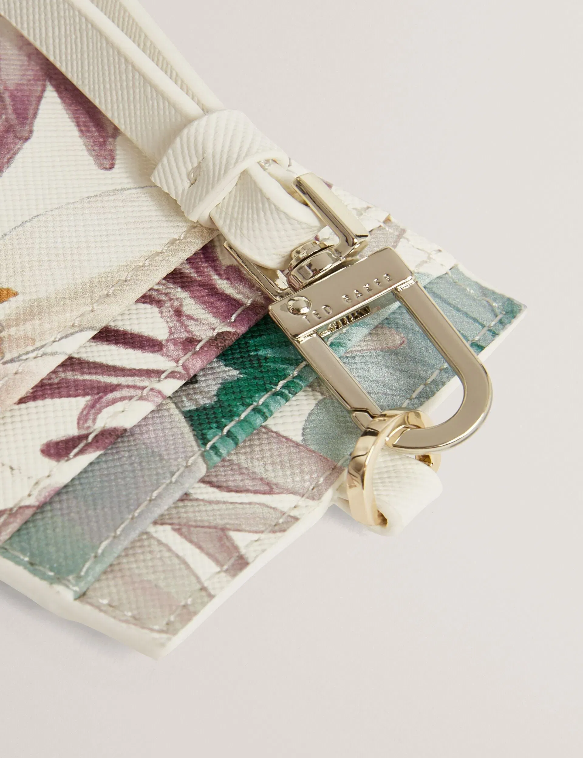 Ted Baker Halii Pastel Floral Pu Card Holder Lanyard Women's