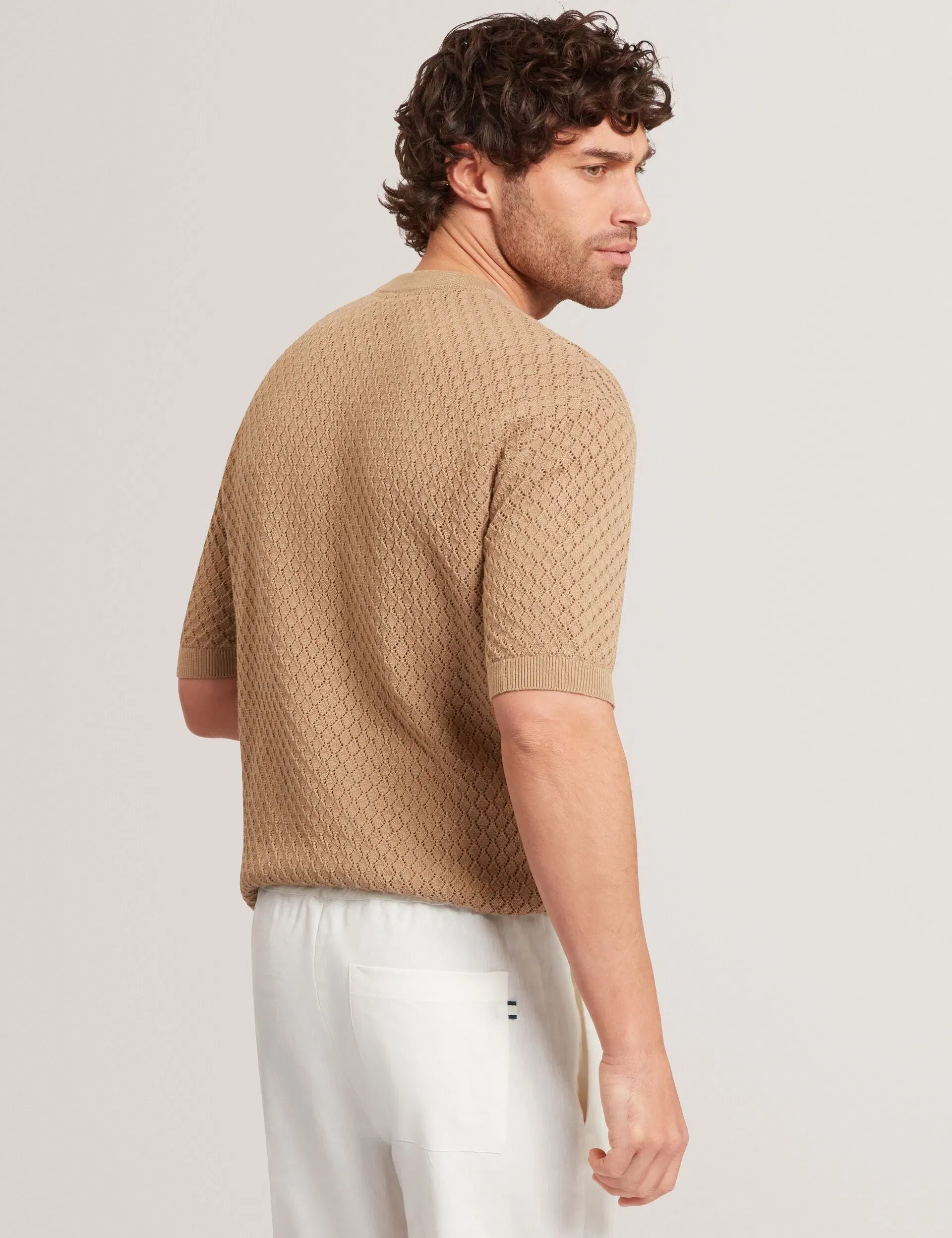 Ted Baker Ferriss Diamond Crochet Knit Cotton T-Shirt