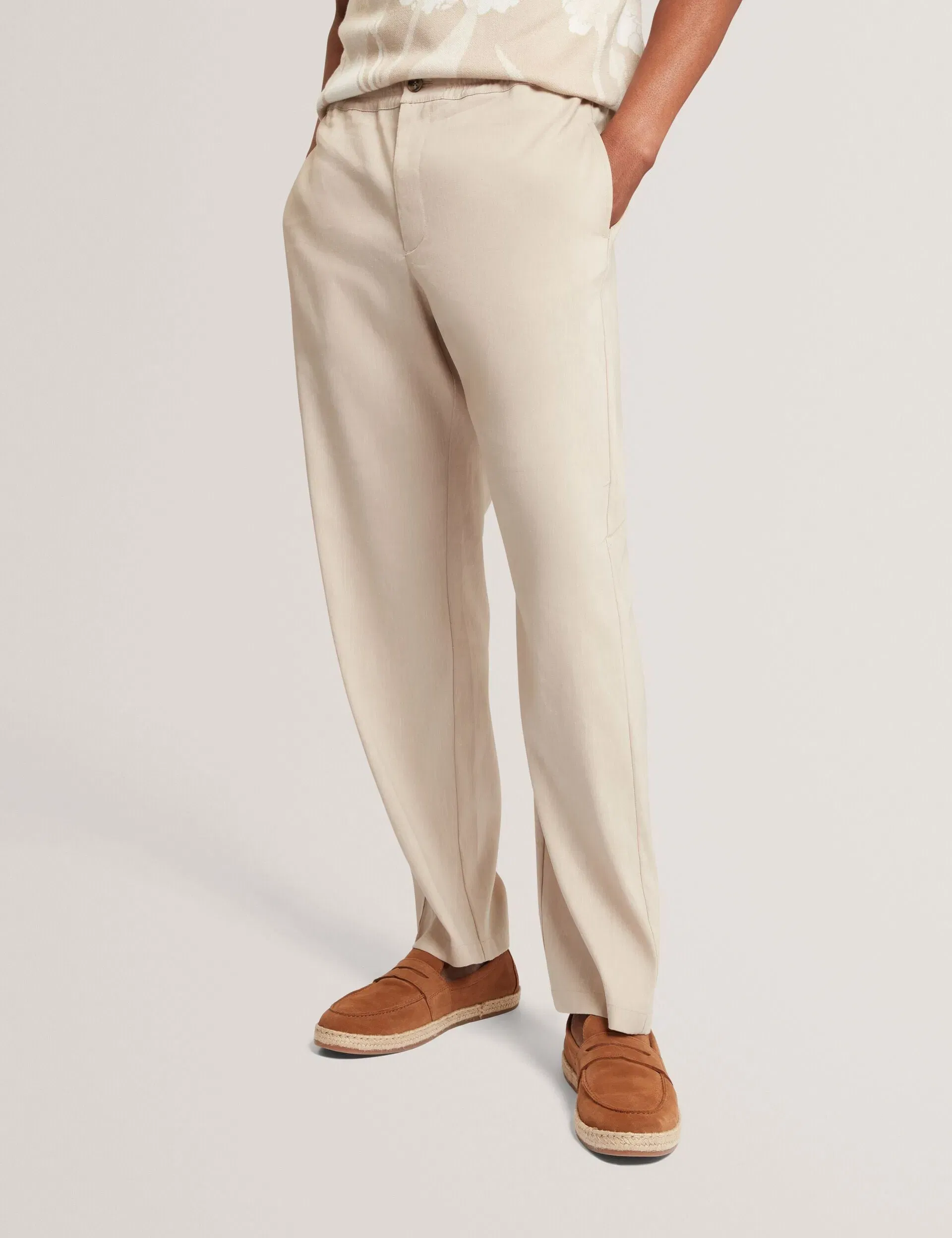 Ted Baker Culverr Relaxed Linen Blend Elasticated Trousers