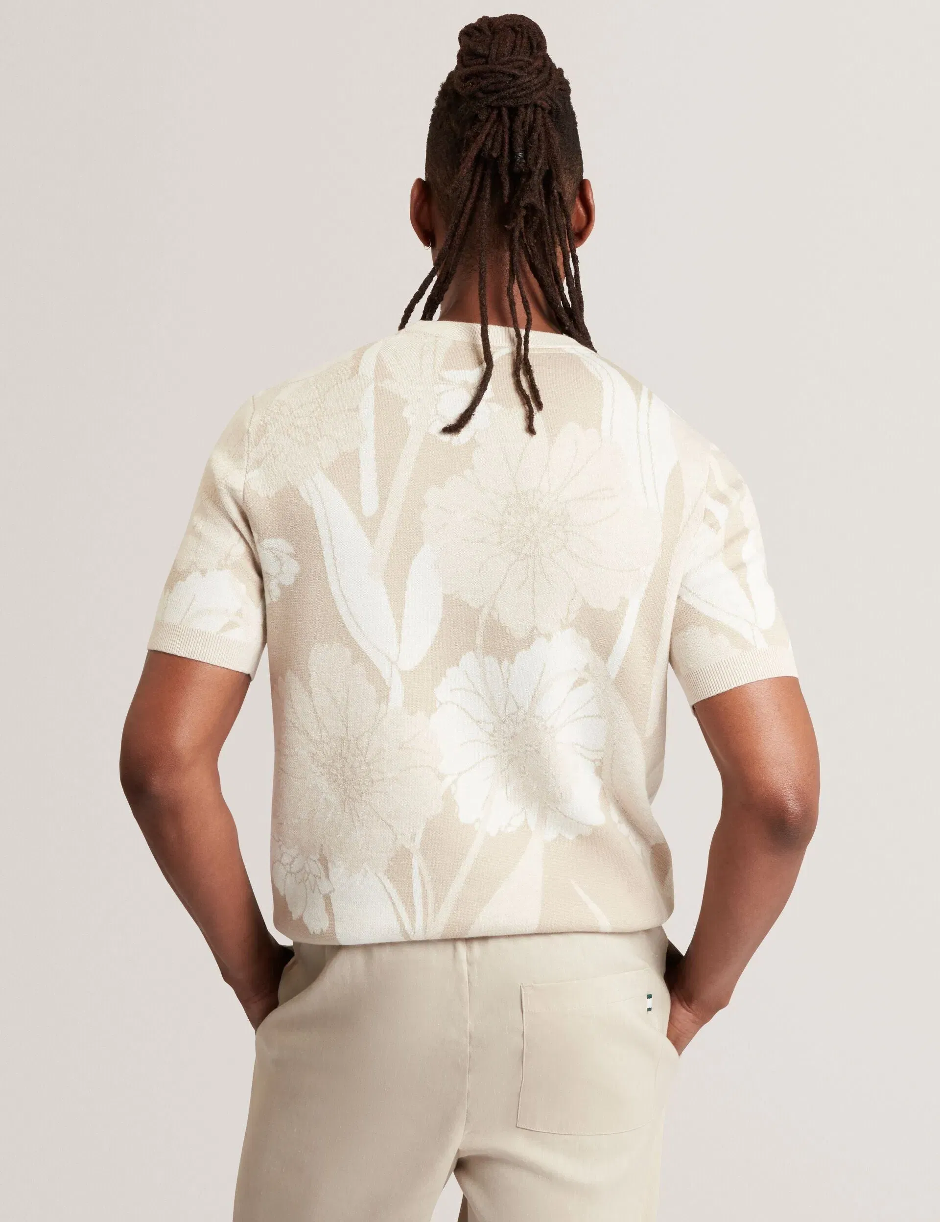 Ted Baker Baryn Jacquard Botanical Wool Blend T-Shirt