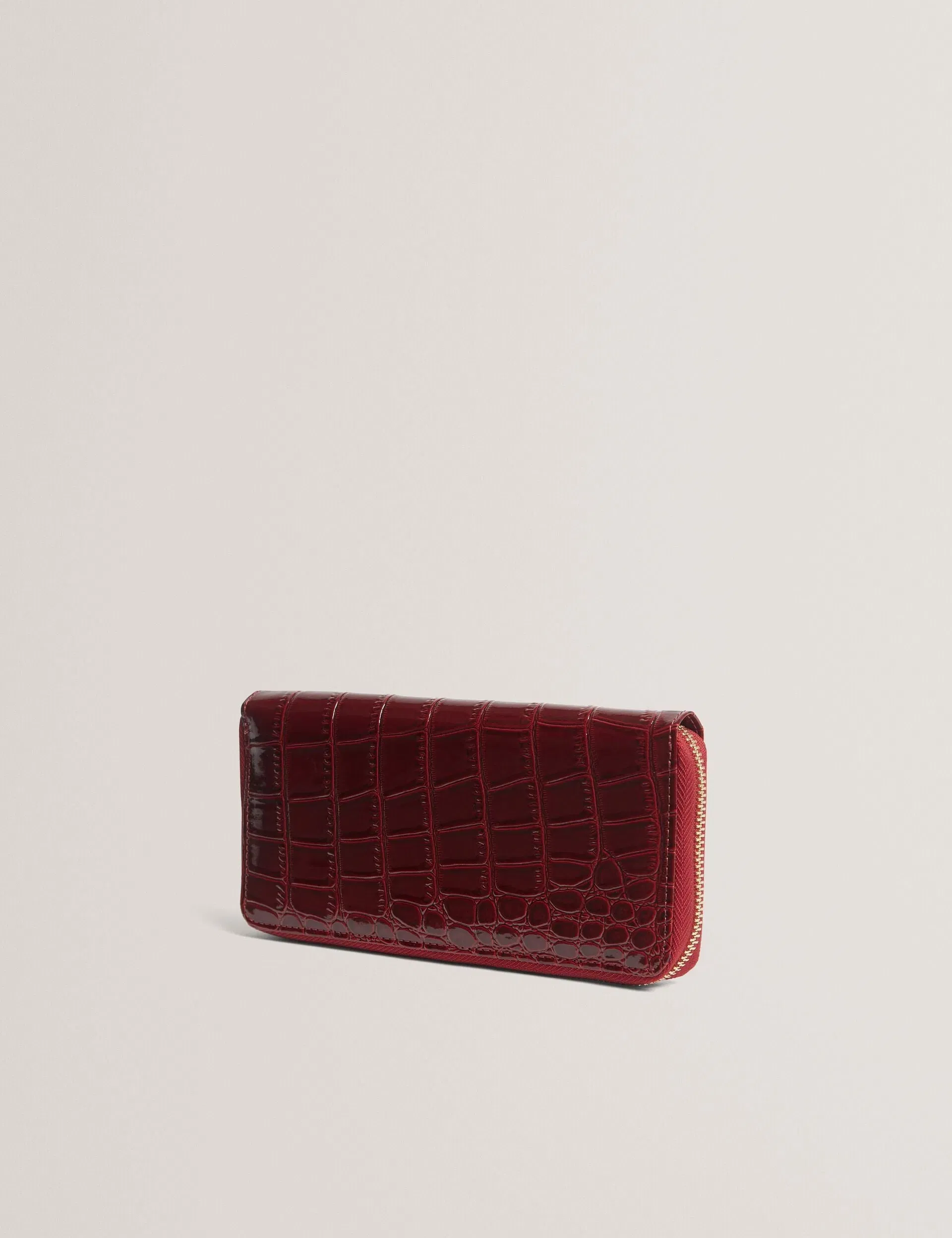 Ted Baker Aleya Patent Croc Slim Travel Jewellery Case Women's