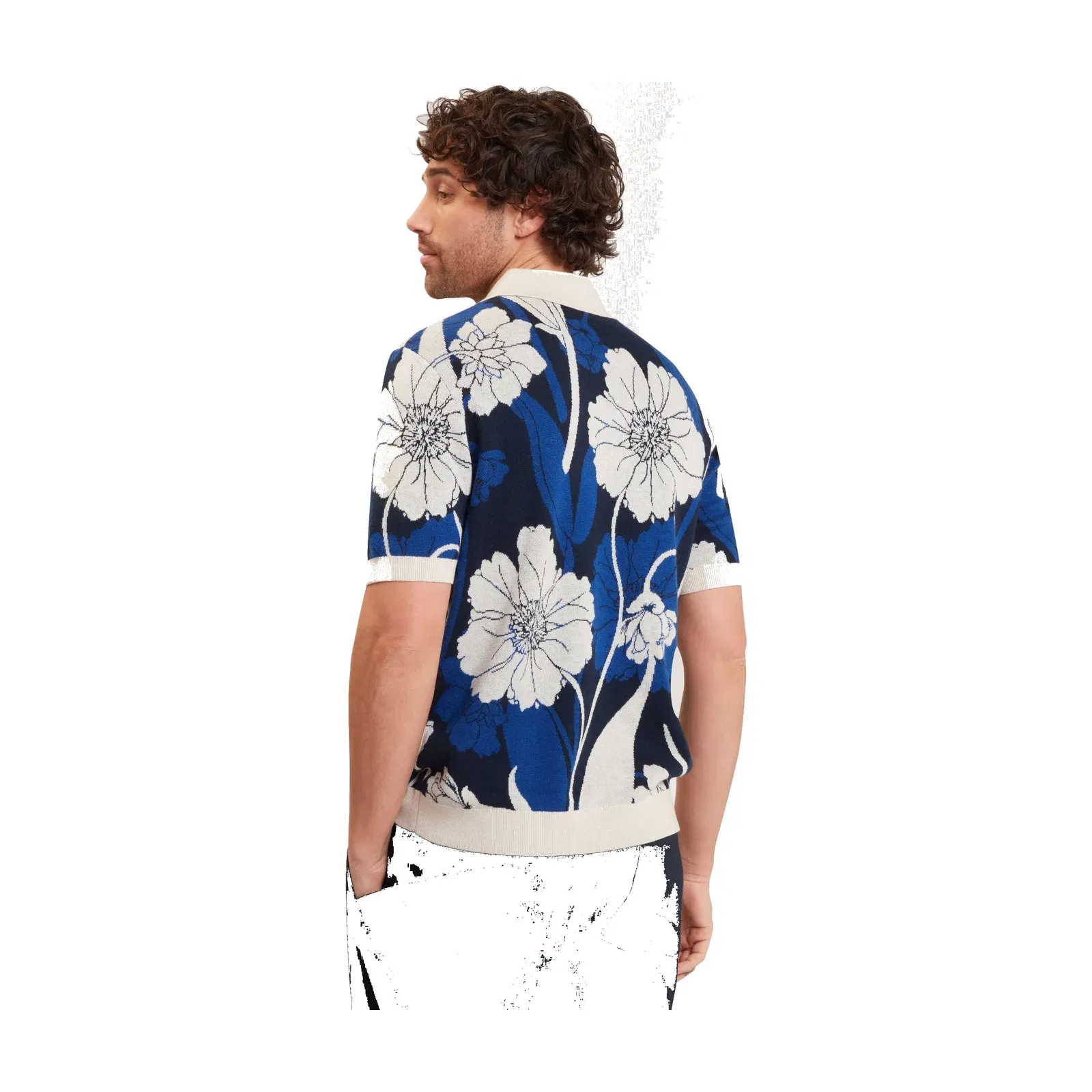 Ted Baker Aldery Jacquard Botanical Print Wool Blend Shirt