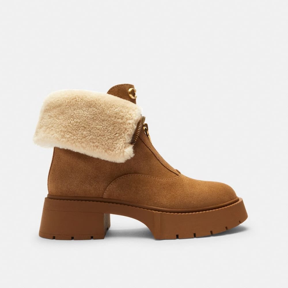 Women's Coach Leah Platform Zip Bootie Coconut Natural