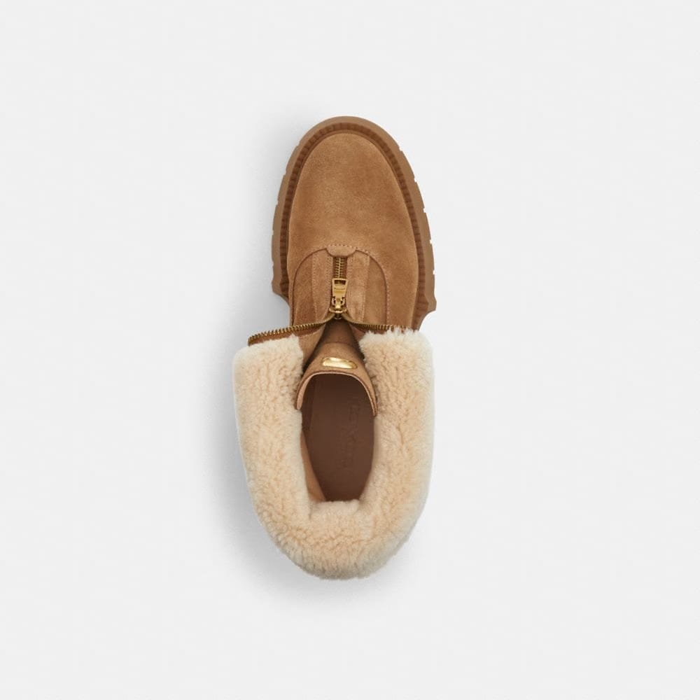 Women's Coach Leah Platform Zip Bootie Coconut Natural