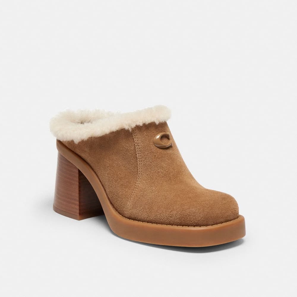 Women's Coach Sculpted C Heeled Mule Coconut Natural
