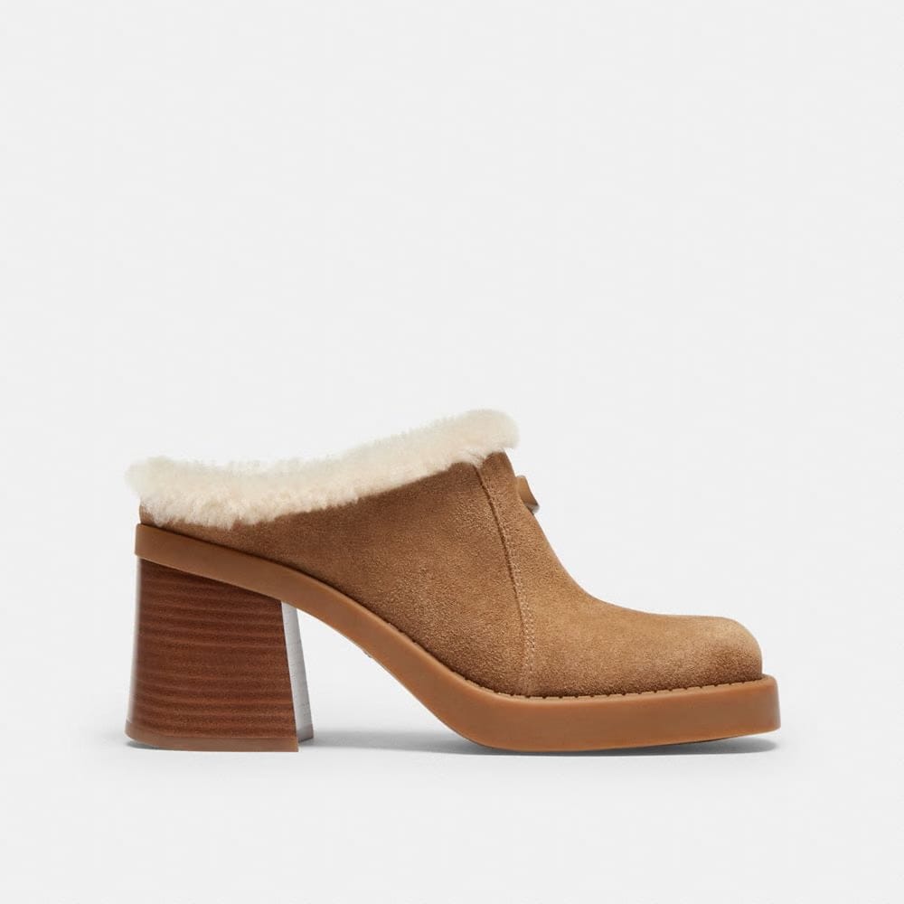 Women's Coach Sculpted C Heeled Mule Coconut Natural
