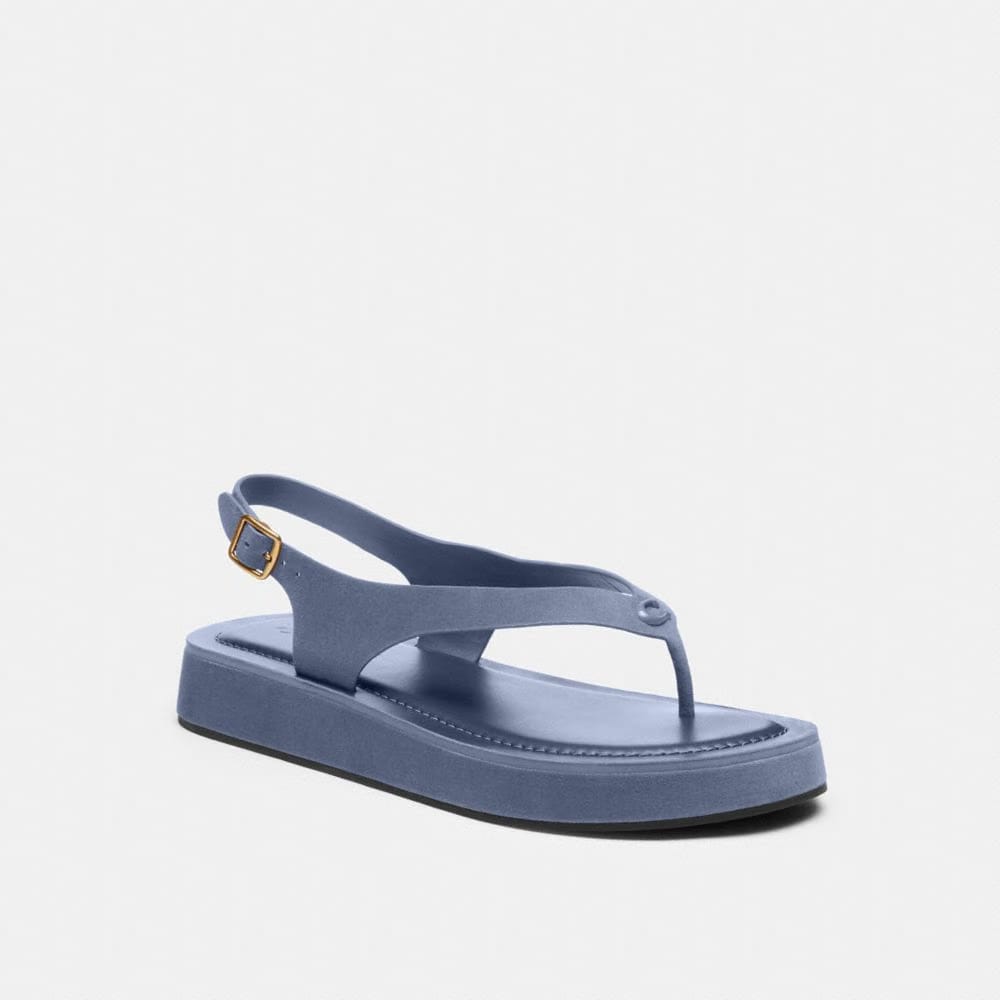 Women's Coach Sculpted C Platform Thong Sandal Light Denim