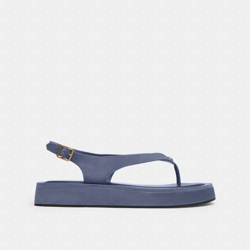Women's Coach Sculpted C Platform Thong Sandal Light Denim