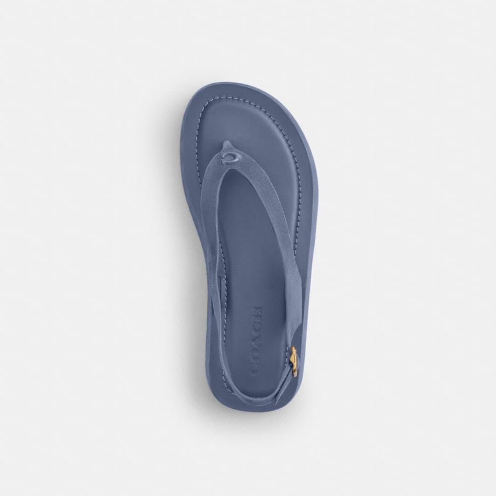 Women's Coach Sculpted C Platform Thong Sandal Light Denim