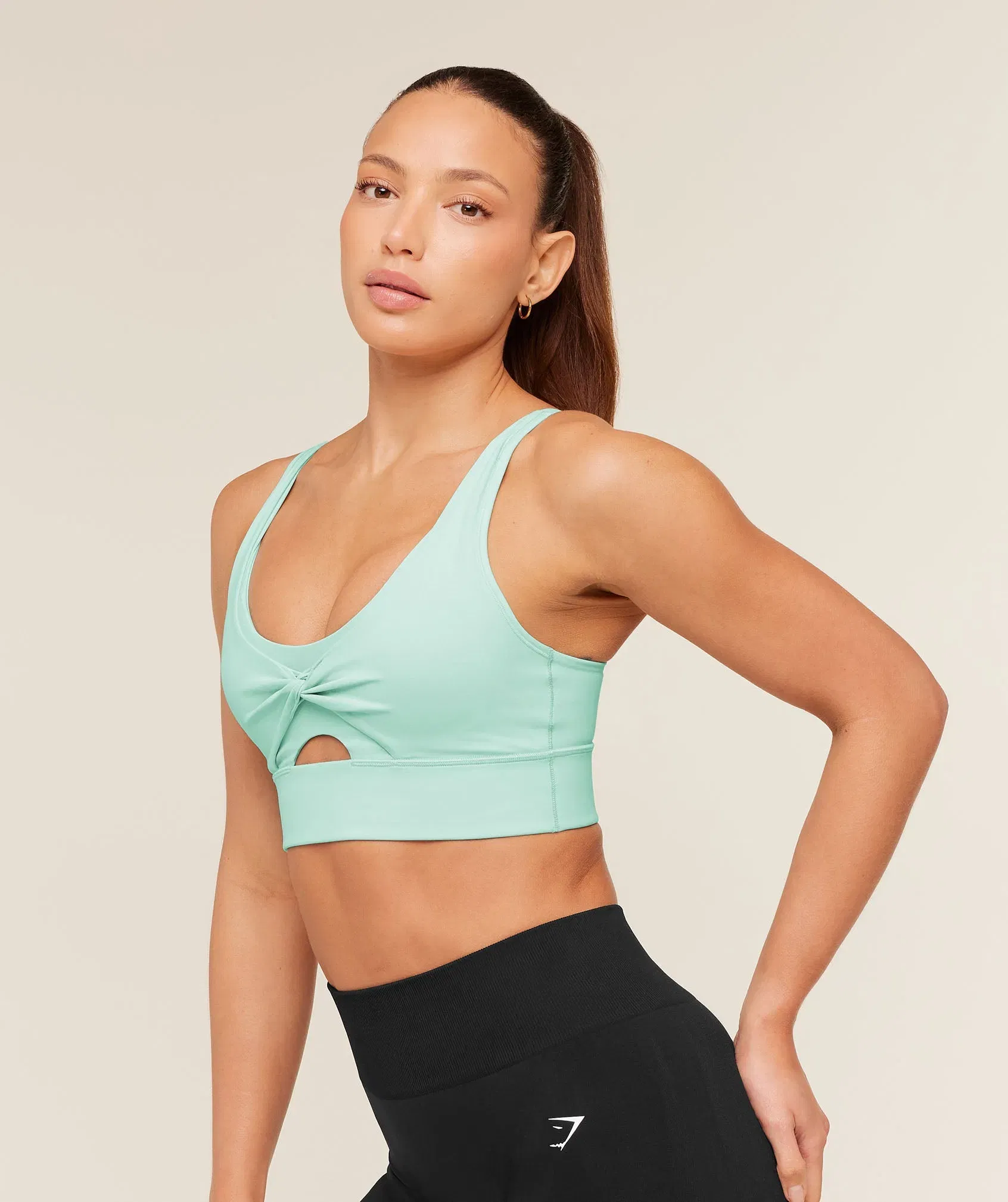 Women's Gymshark Twist Front Sports Bra Pop Turquoise
