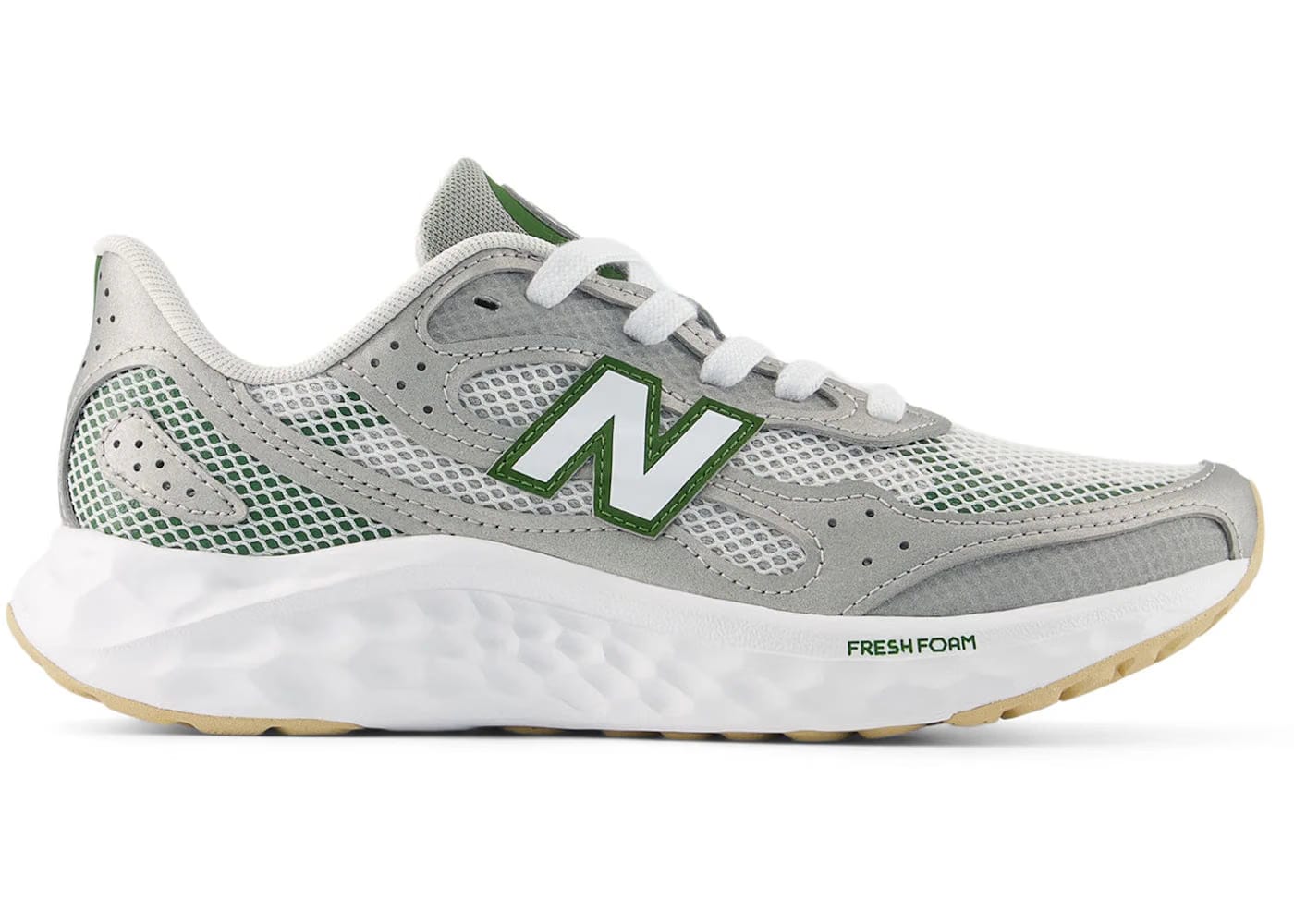 New Balance Fresh Foam Arishi V4 Tiralux Raincloud Silver Metallic Dark Alpine Green Womens