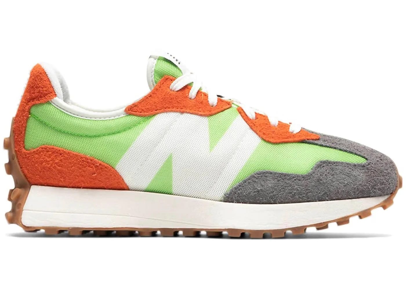 New Balance 327 Lime Green Red Grey