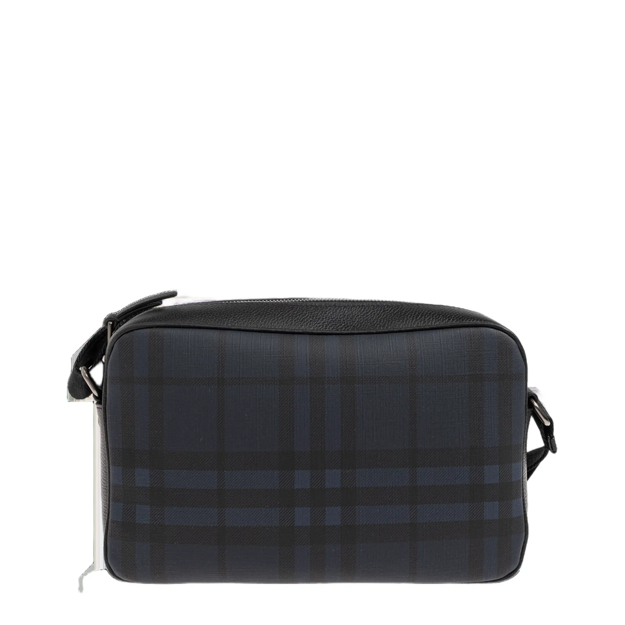 City Check Medium Calf Leather Crossbody - Navy
