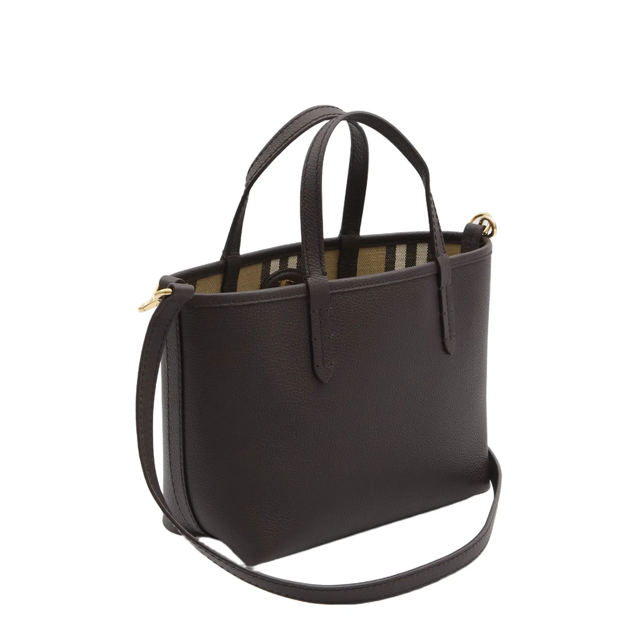 Bloomsbury Mini Leather Reversible Tote - Peat Brown/Sand Beige