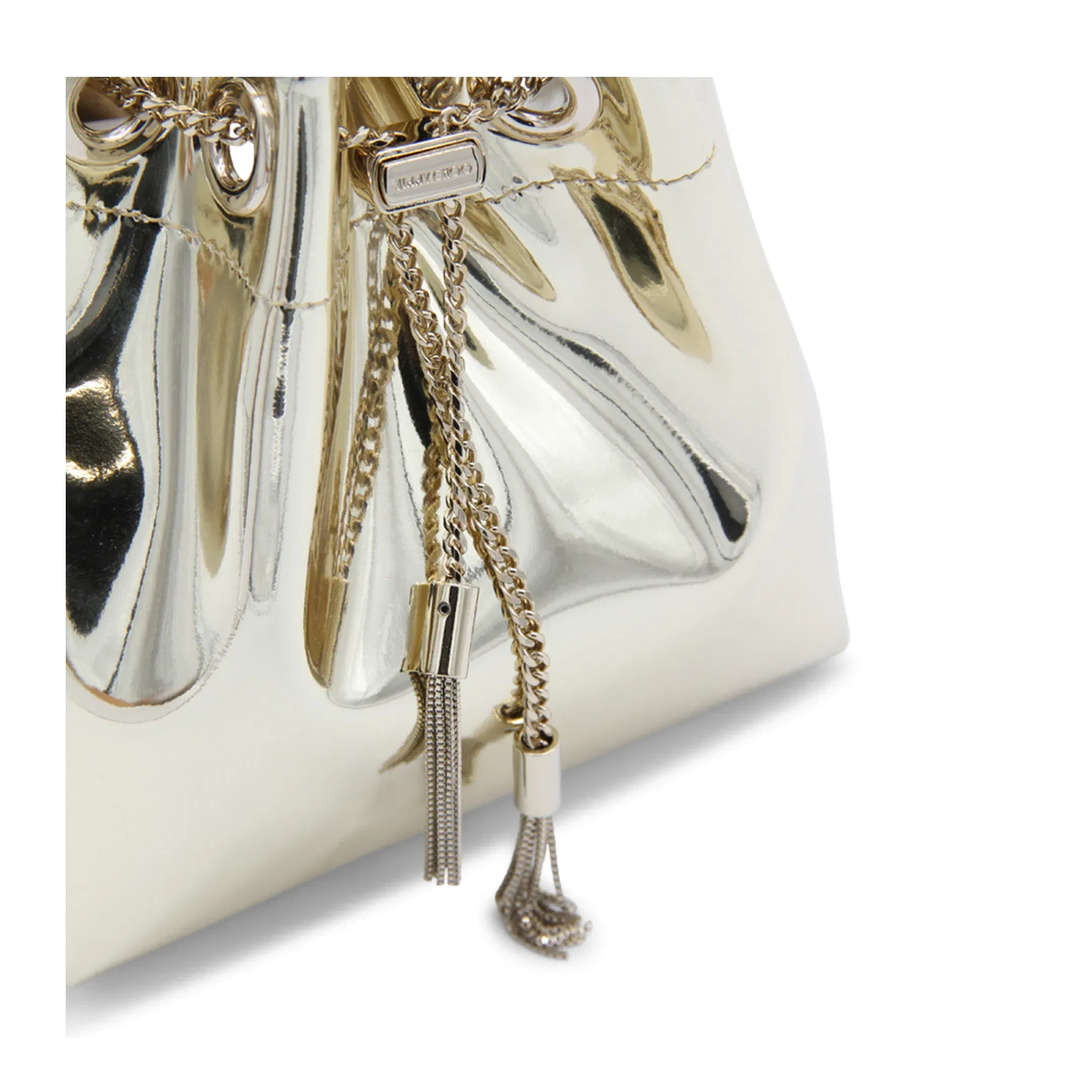 Bon Bon Mini Gold Mirror Fabric Mini Bag - Gold