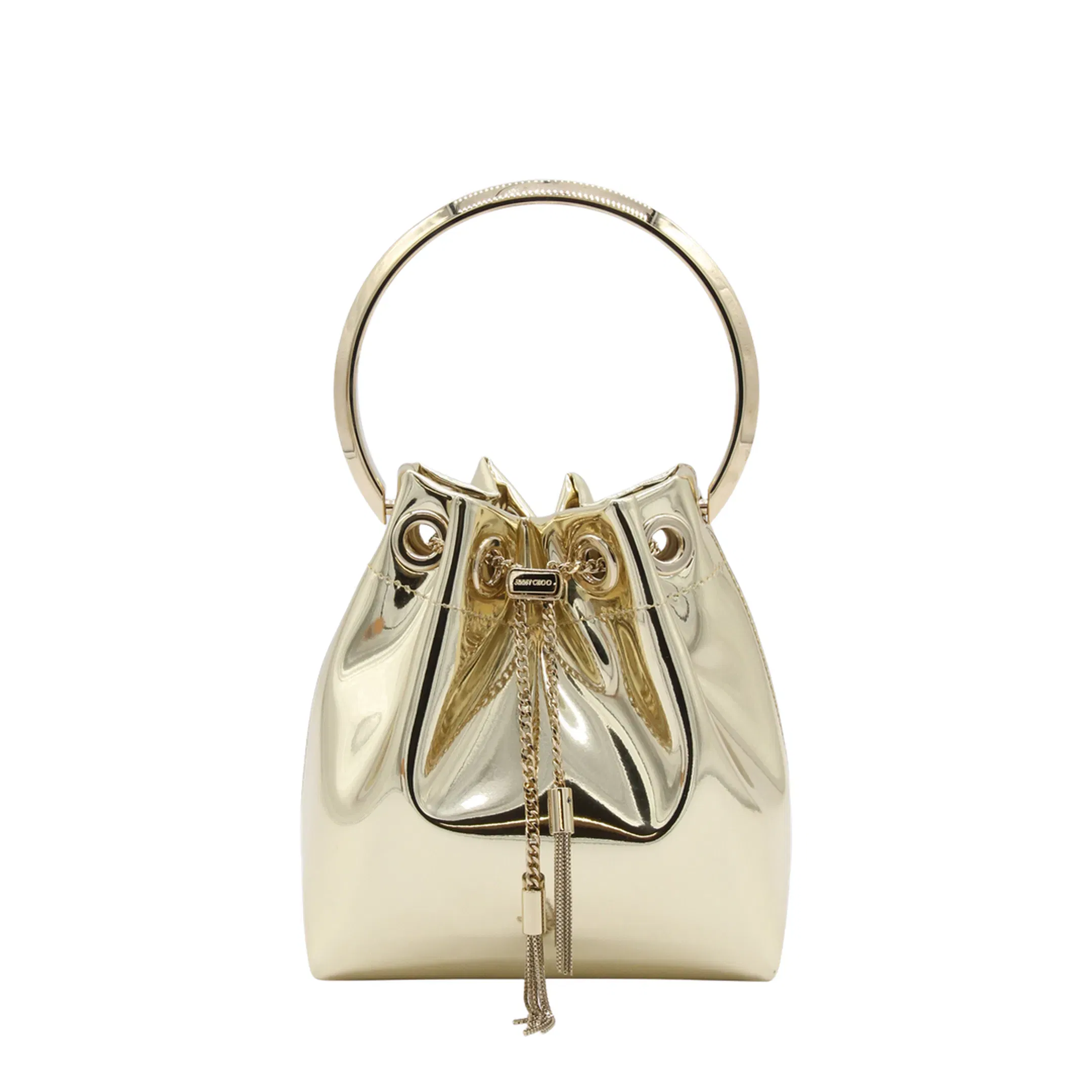 Bon Bon Mini Gold Mirror Fabric Mini Bag - Gold
