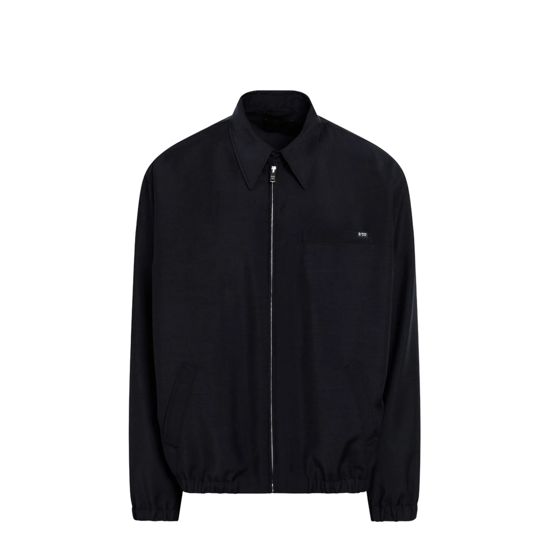 Blue Blouson In Wool And Mohair Blend
