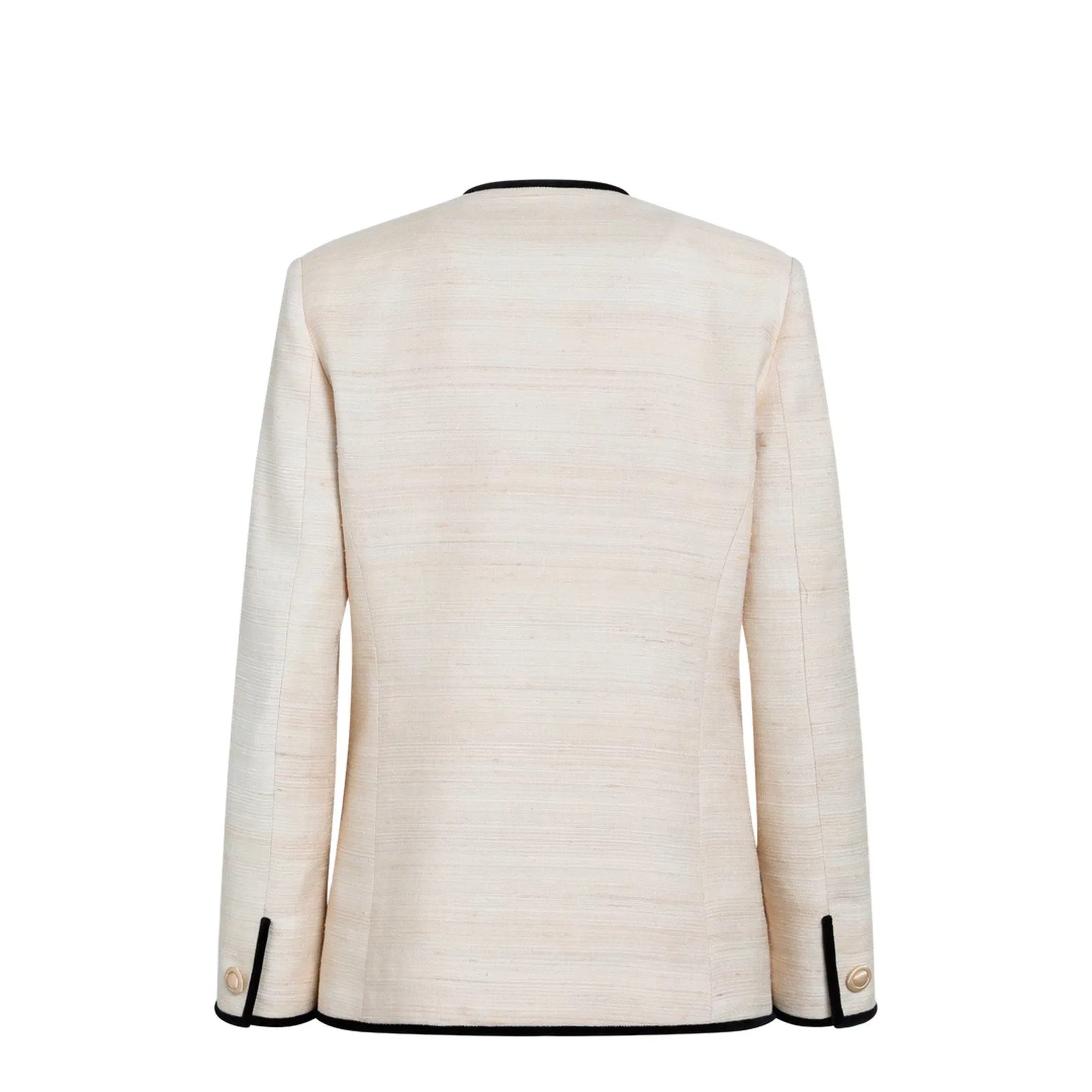 Milk-Honey Coloured Silk And Linen Jacket