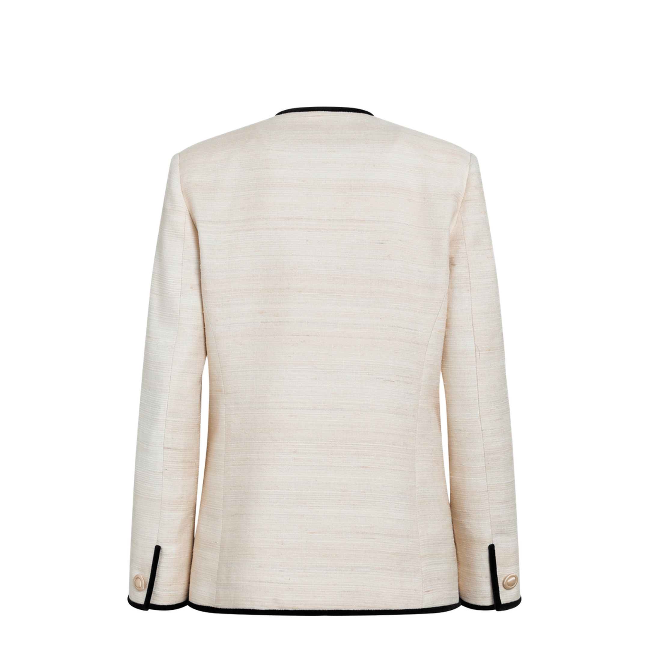 Milk-Honey Coloured Silk And Linen Jacket