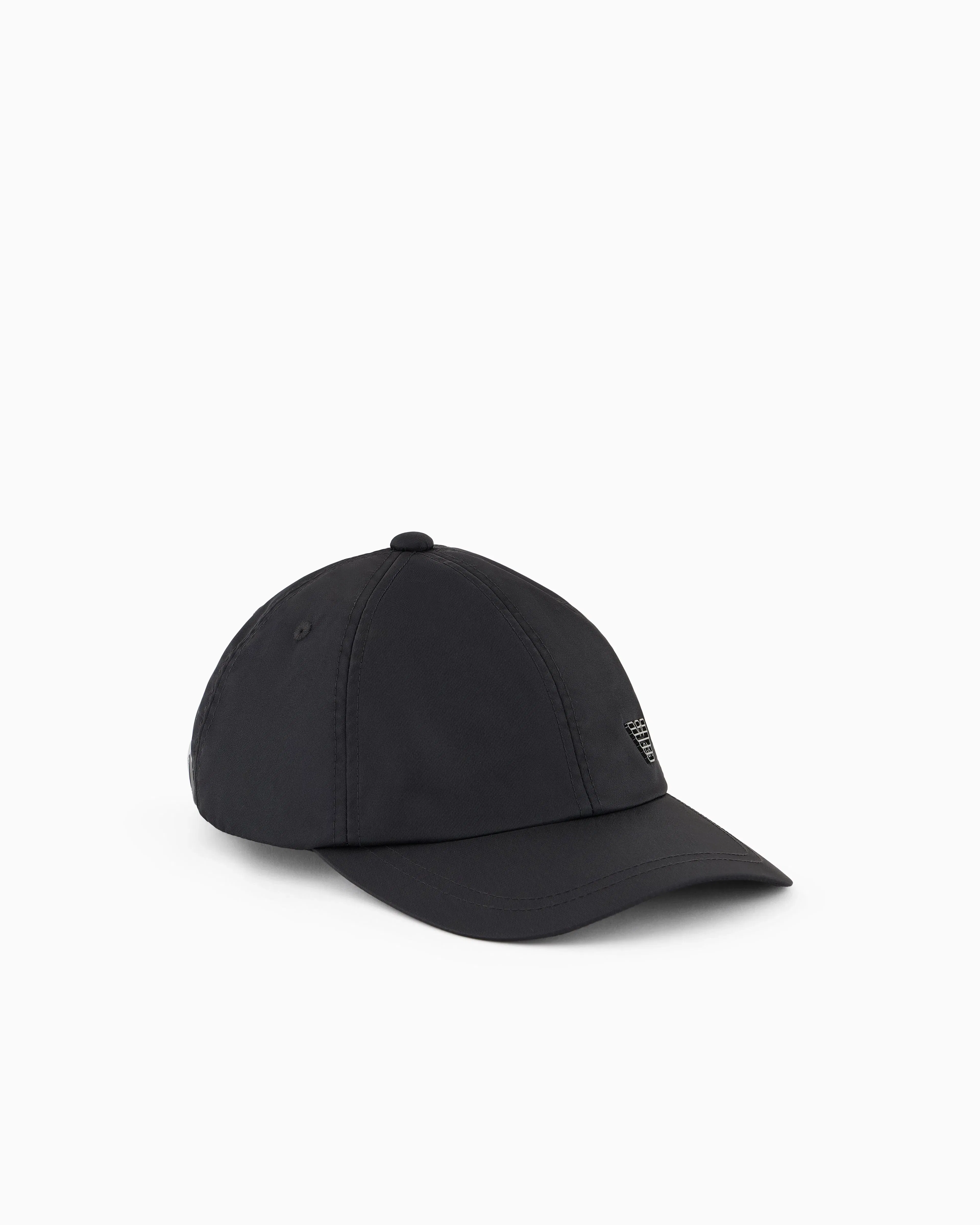 Emporio Armani Nylon cap with a metal logo plate and an adjustable back