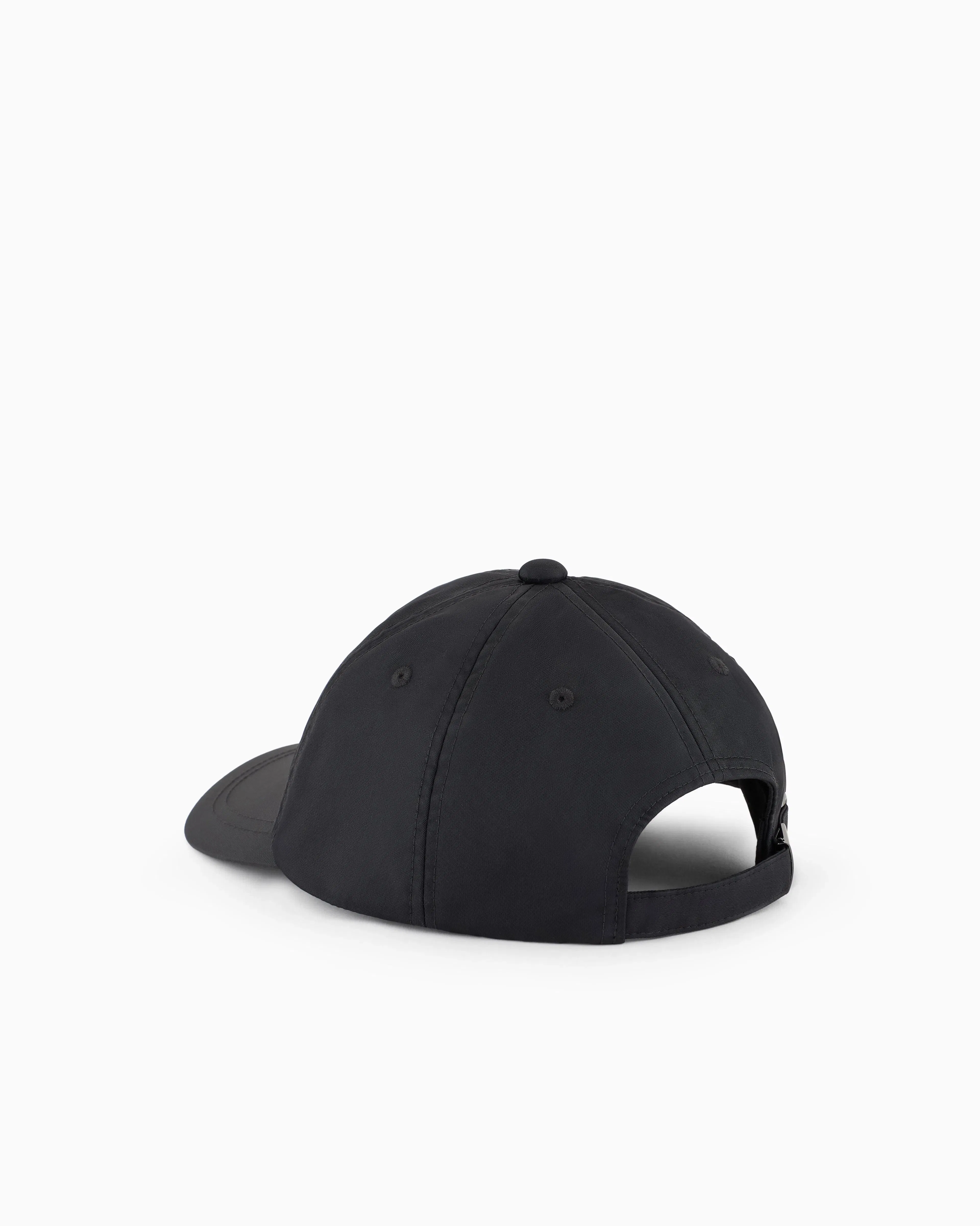 Emporio Armani Nylon cap with a metal logo plate and an adjustable back