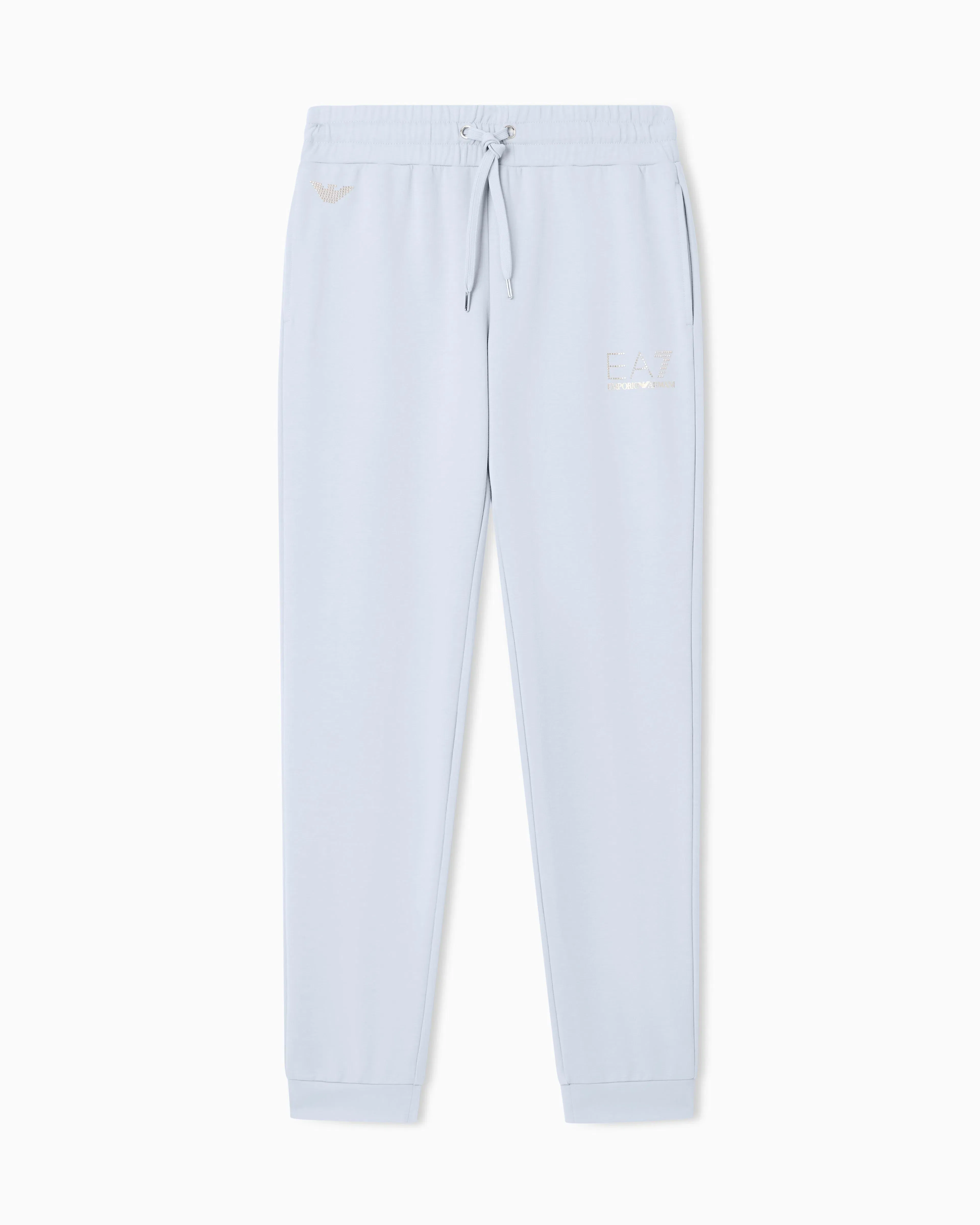 EA7 Viscose joggers with a studded logo and drawstring Evolution