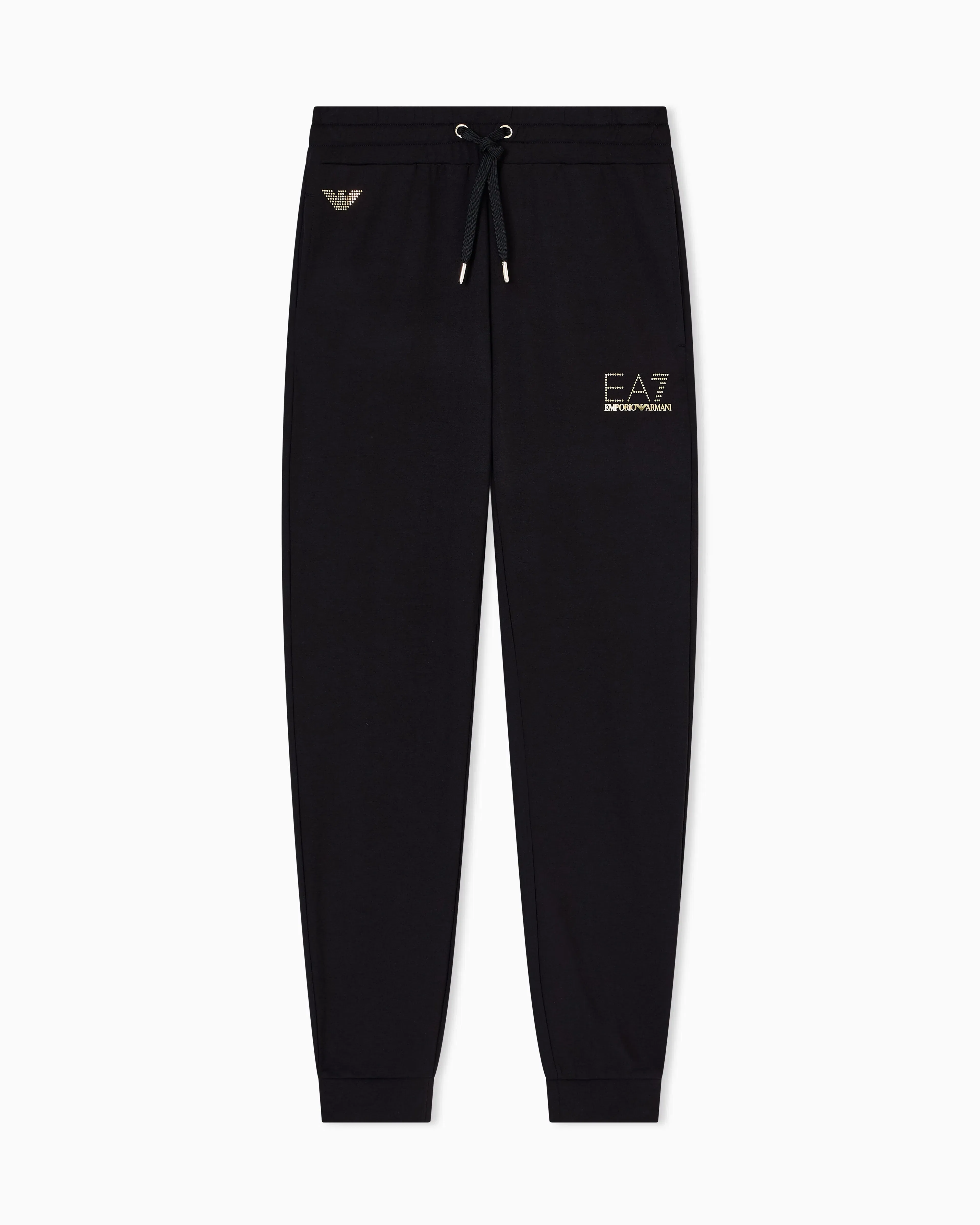 EA7 Viscose joggers with a studded logo and drawstring Evolution