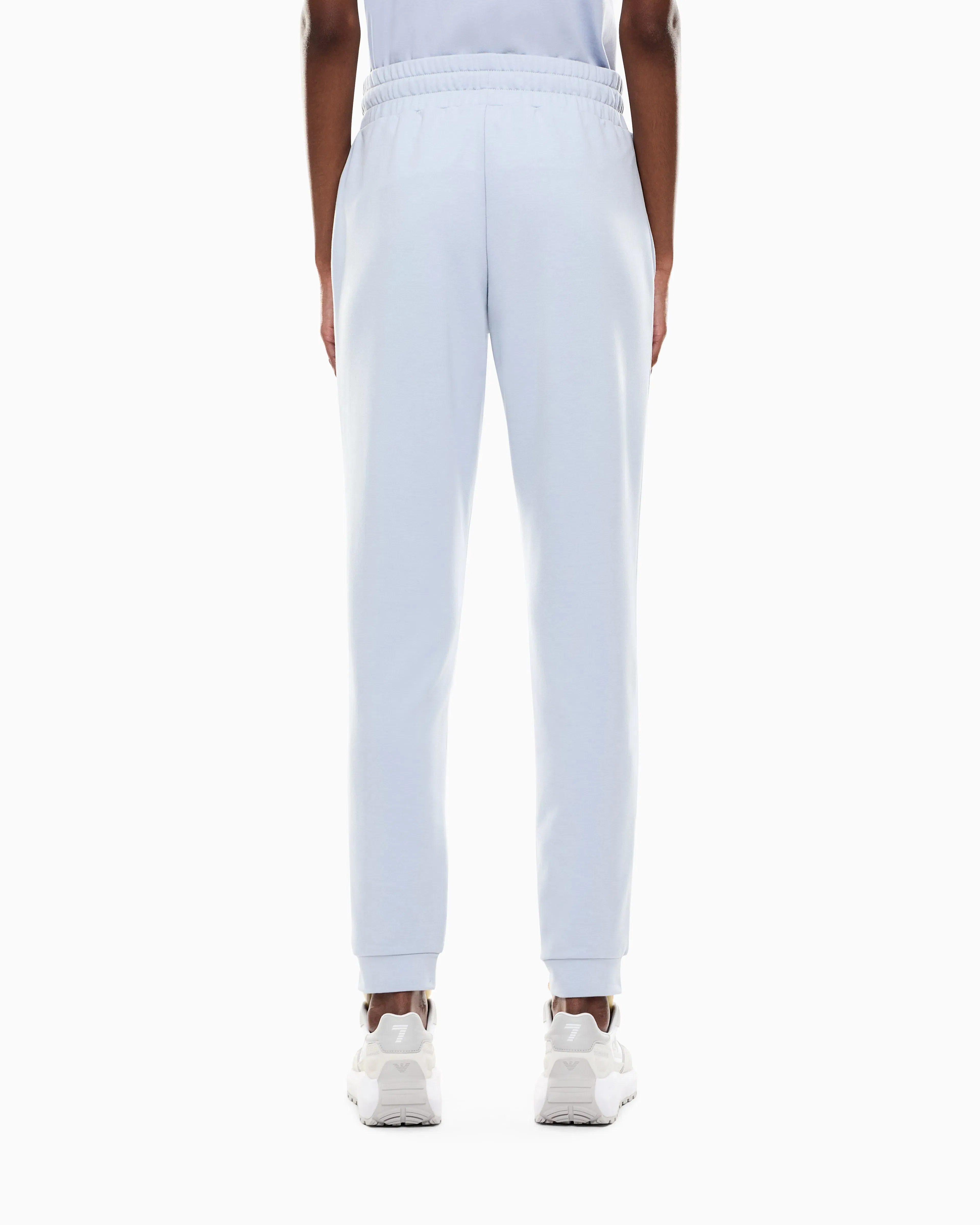 EA7 Viscose joggers with a studded logo and drawstring Evolution