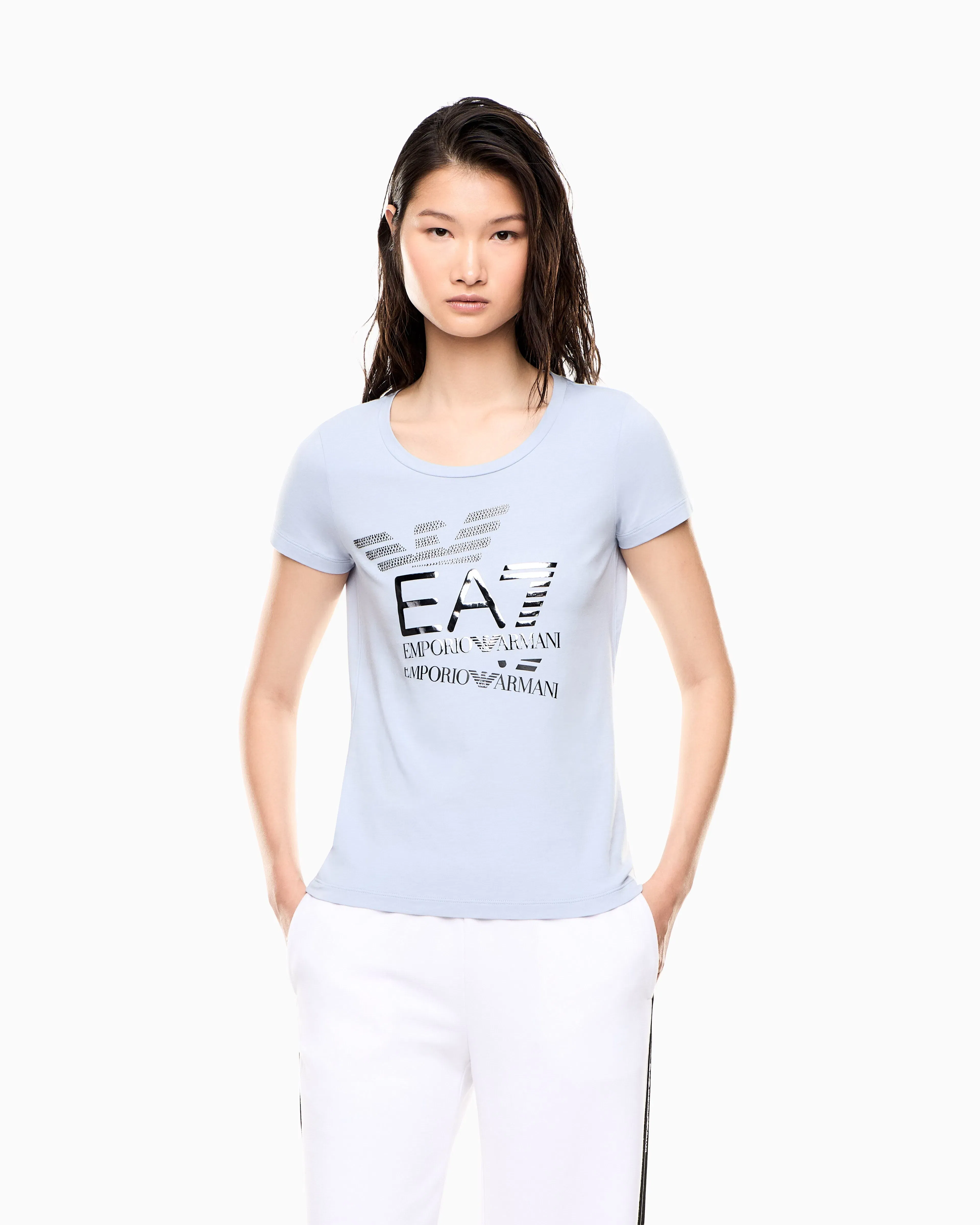 EA7 T-shirt "Logo Series" slim fit short sleeve cotton jersey