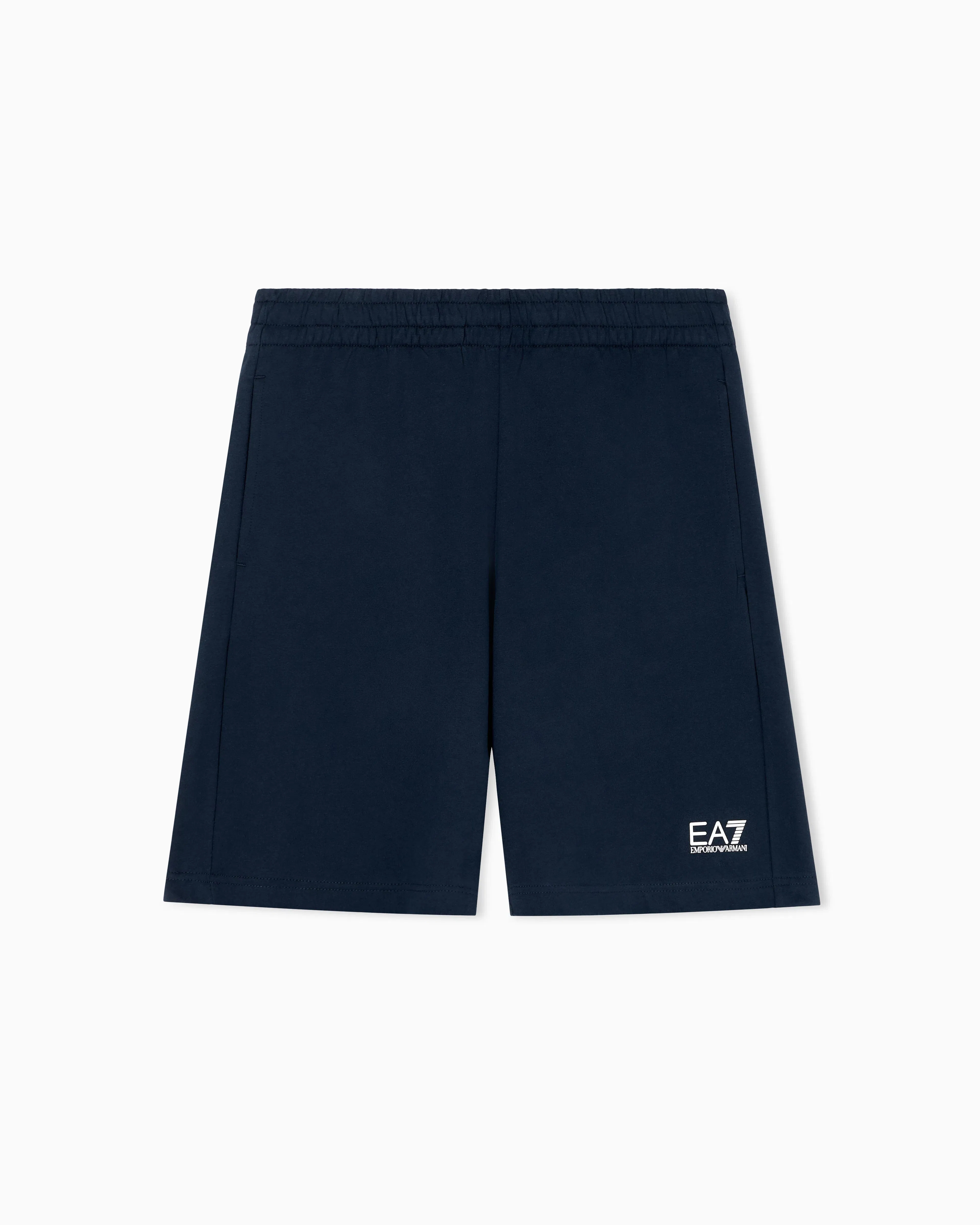 EA7 Side pocket shorts in cotton with drawstring Core Identity