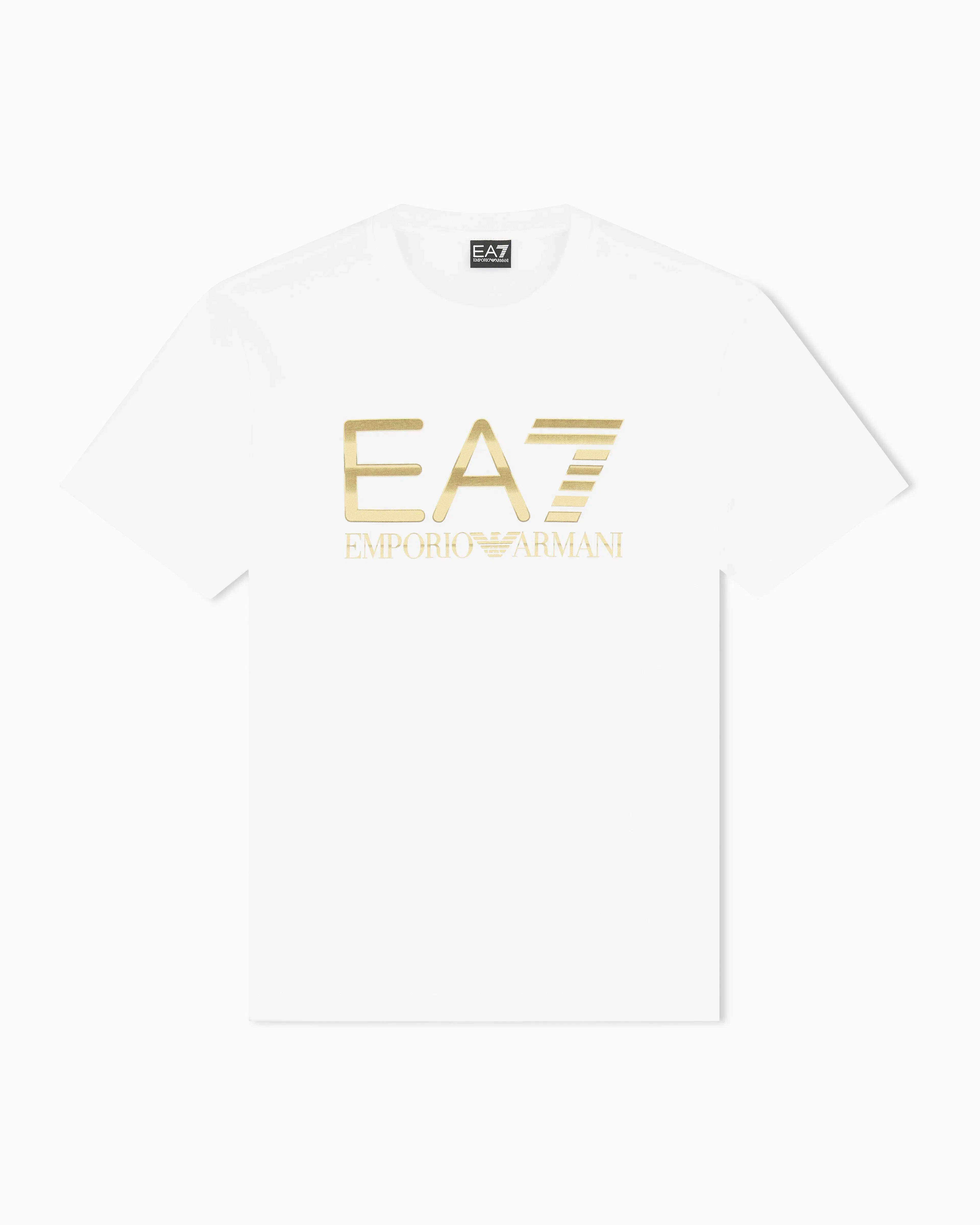 EA7 Crew neck cotton t-shirt with maxi logo Logo Series