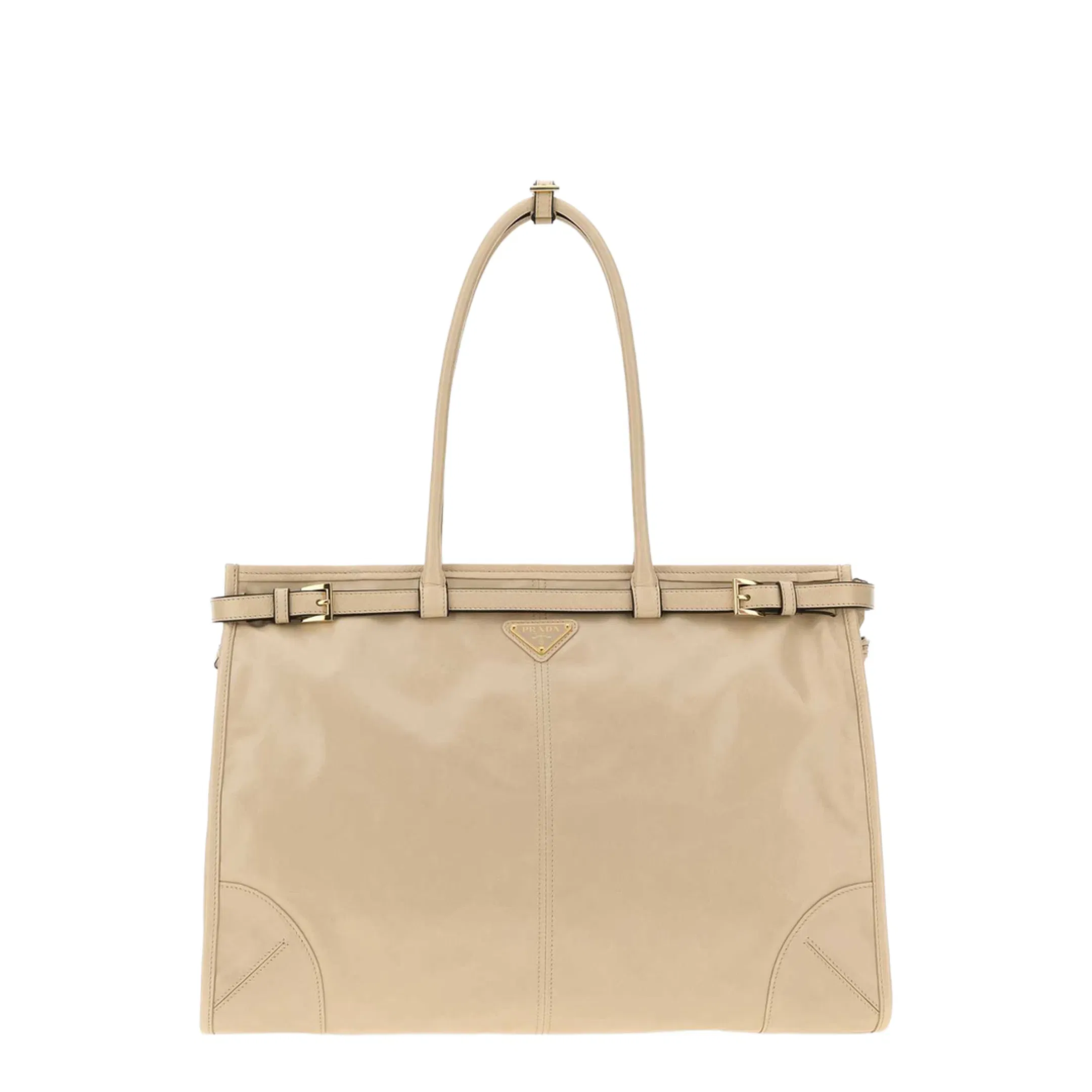 Bonnie Extra-Large Saffiano Leather Handbag - Travertine