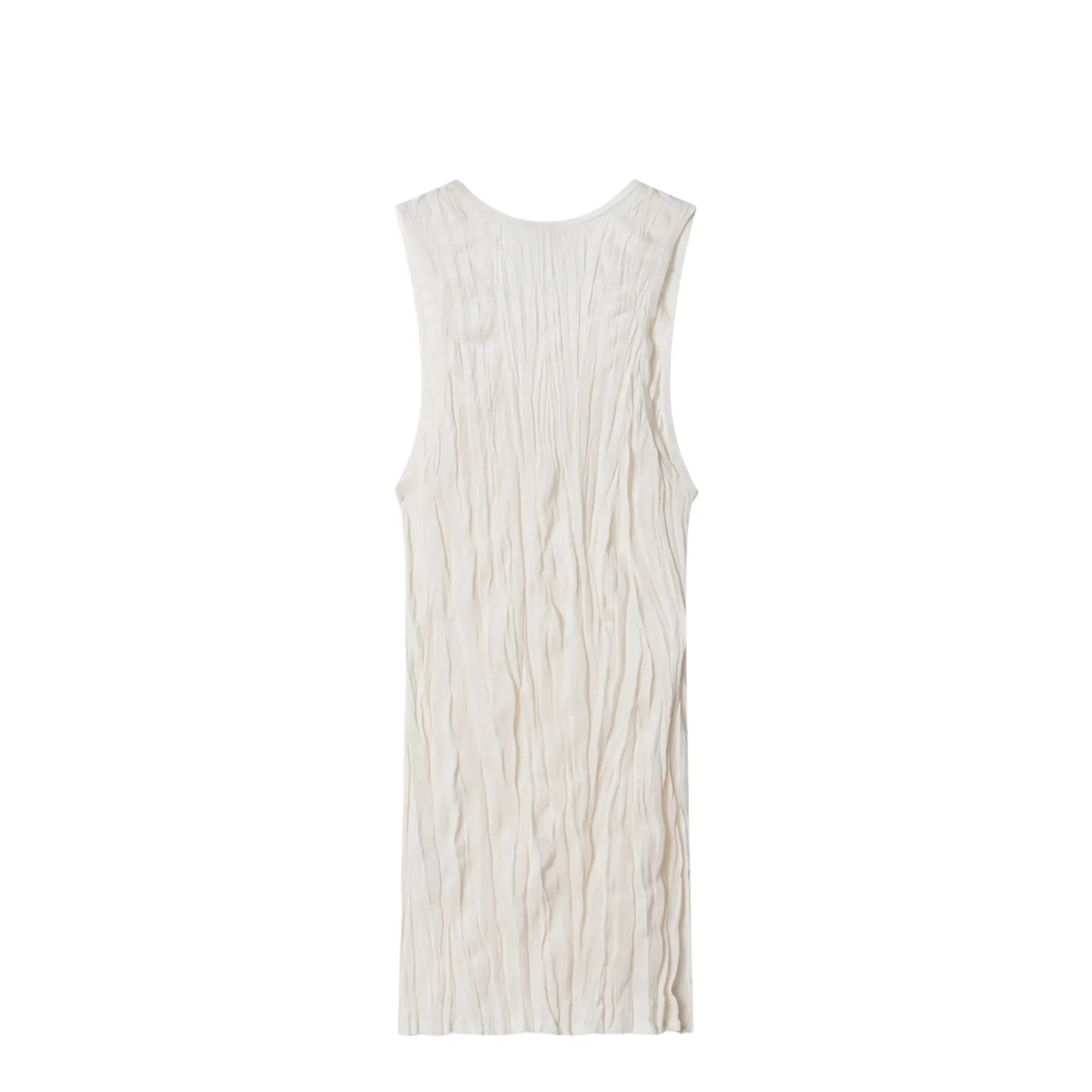Long Light Apricot Crinkled Knit Top