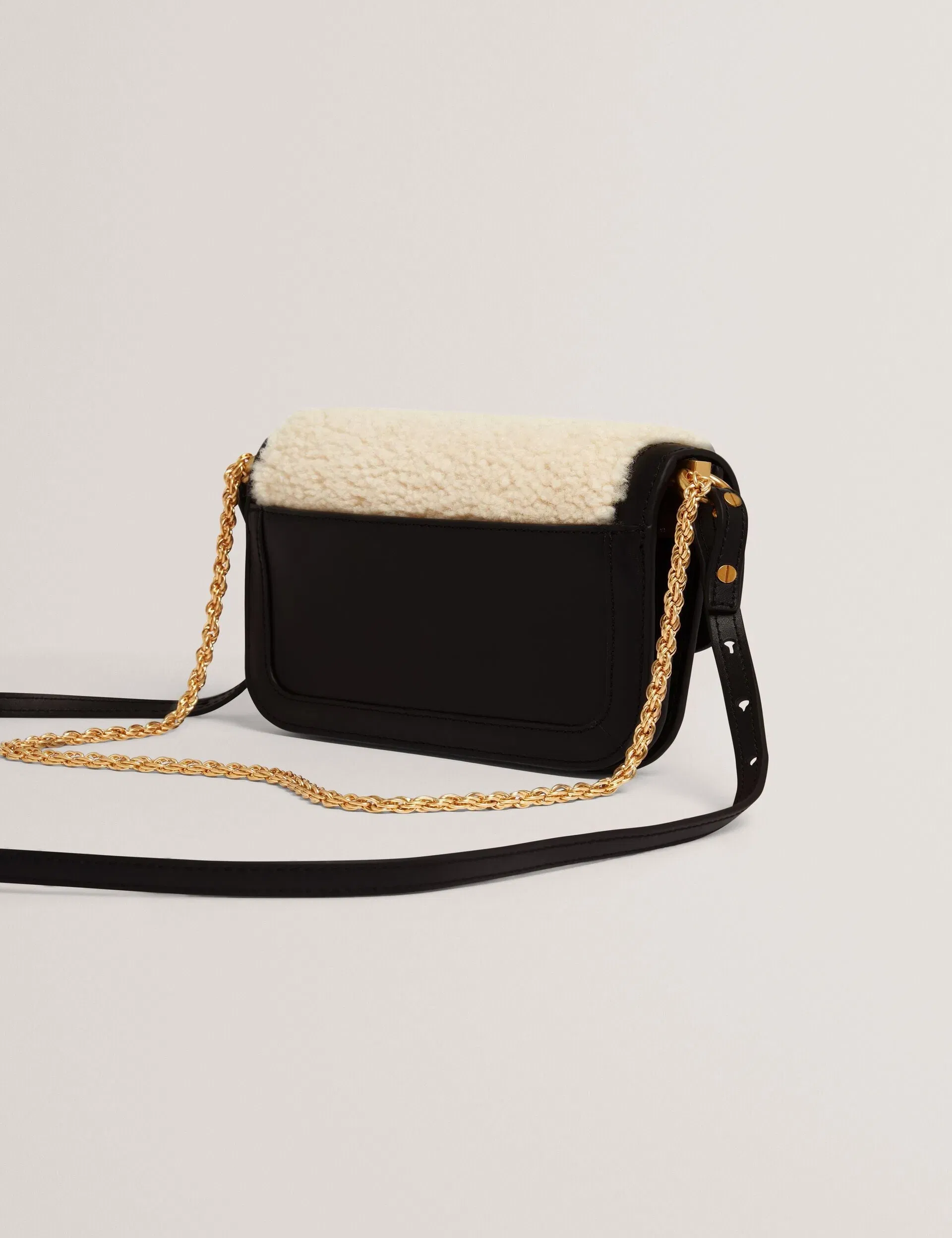 Ted Baker Sherlin Shearling Leather Twist Lock Crossbody Bag Women's