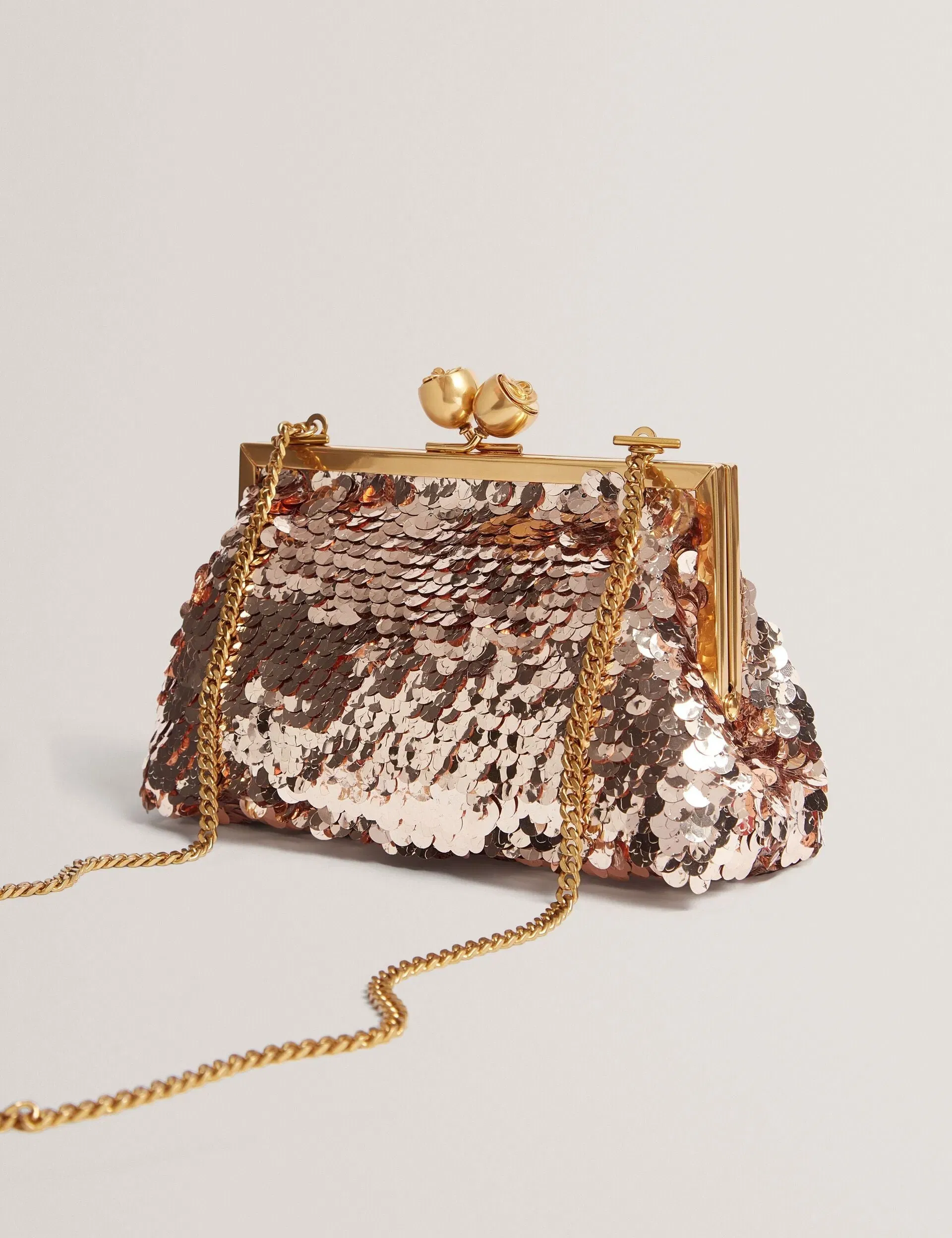 Ted Baker Sequinz Sequin Rose Clasp Clutch Bag Women's