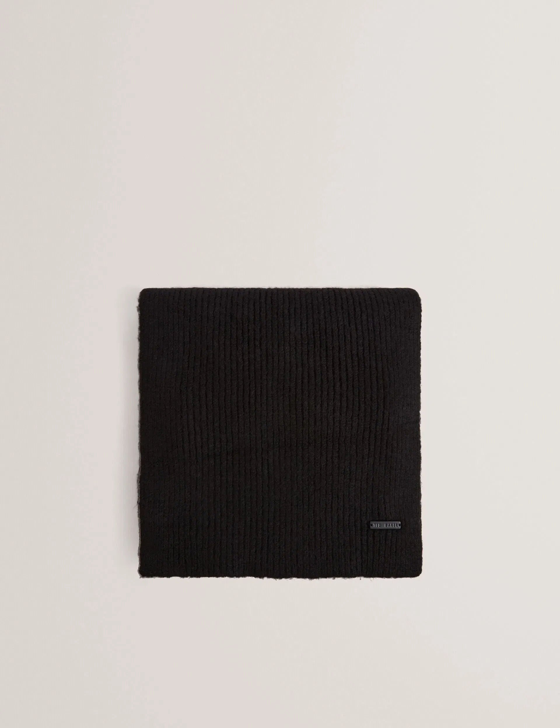 Ted Baker Lidiies Ribbed Wool Blend Knitted Scarf In Black Women's