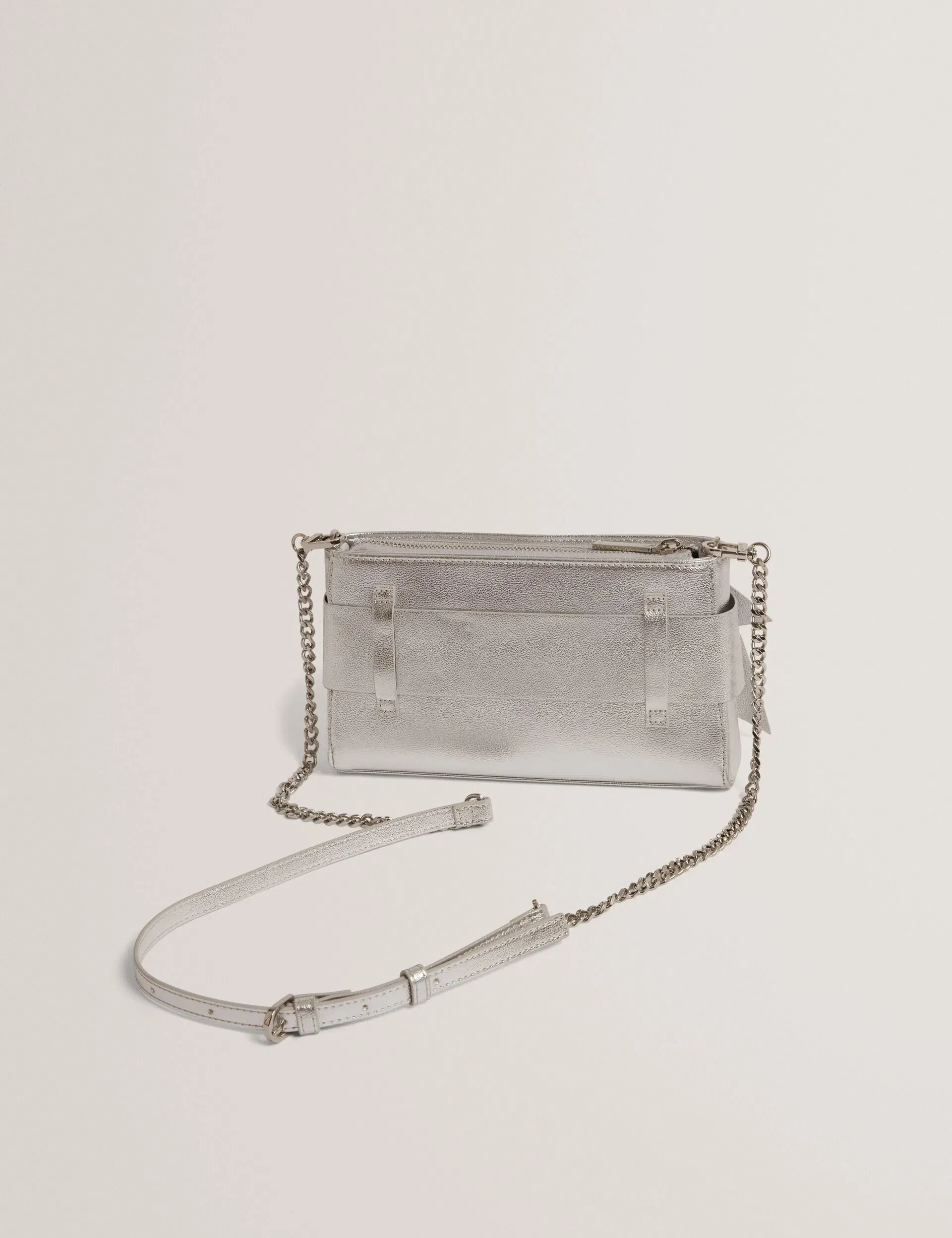Ted Baker Jimmah Metallic Pu Bow Trim Clutch Bag Women's
