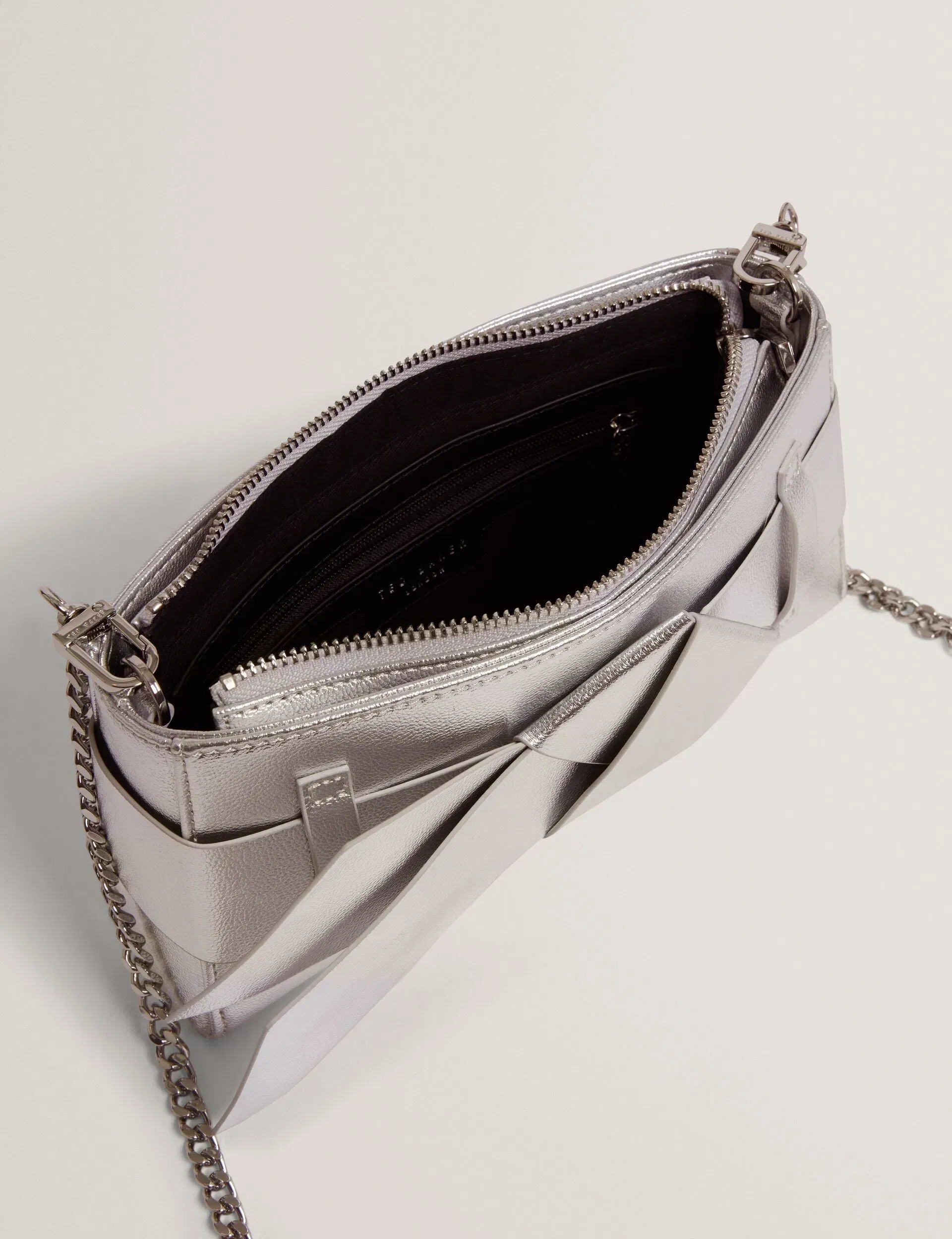 Ted Baker Jimmah Metallic Pu Bow Trim Clutch Bag Women's