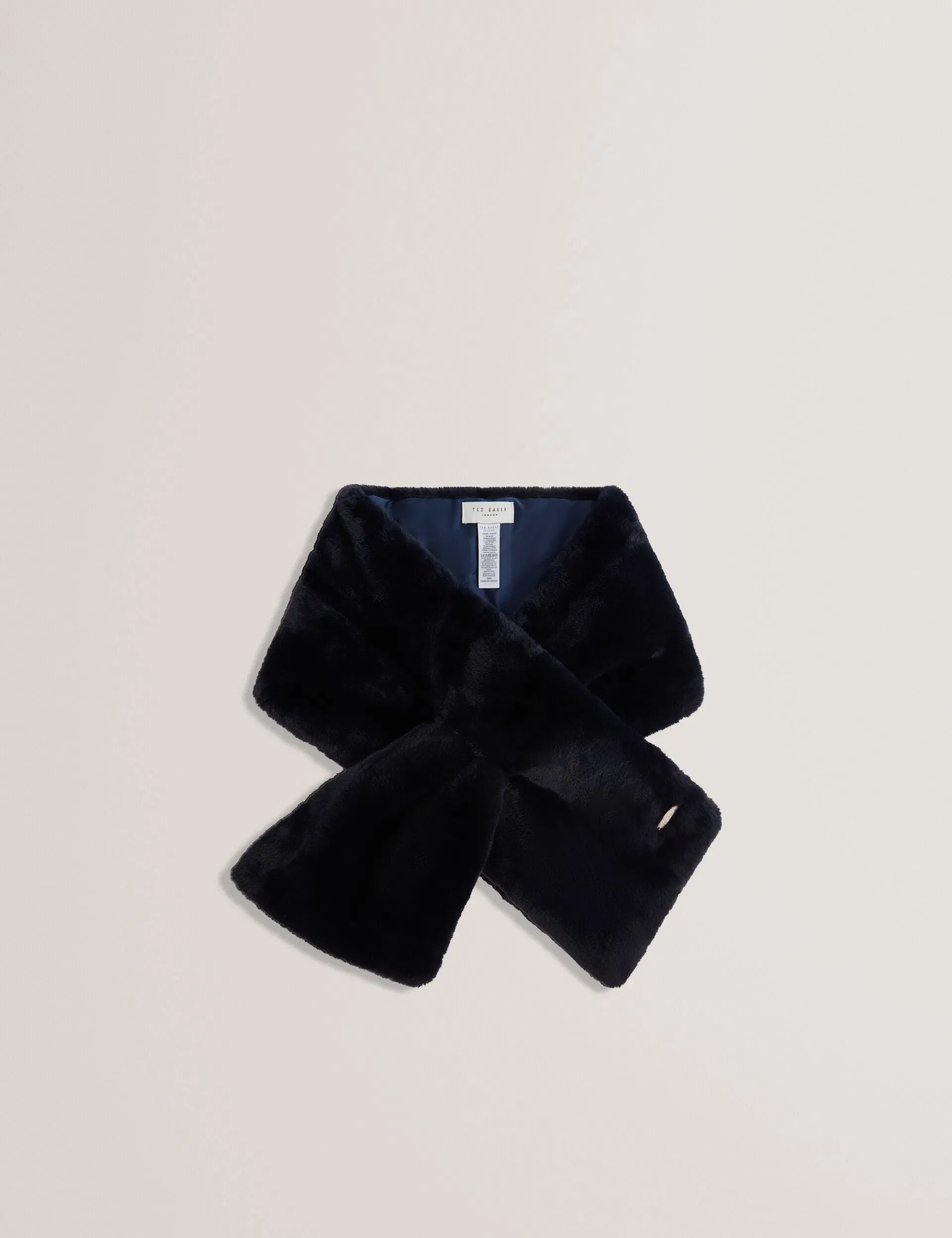 Ted Baker Emaaaas Faux Fur Loopthrough Stole Scarf In Navy Women's