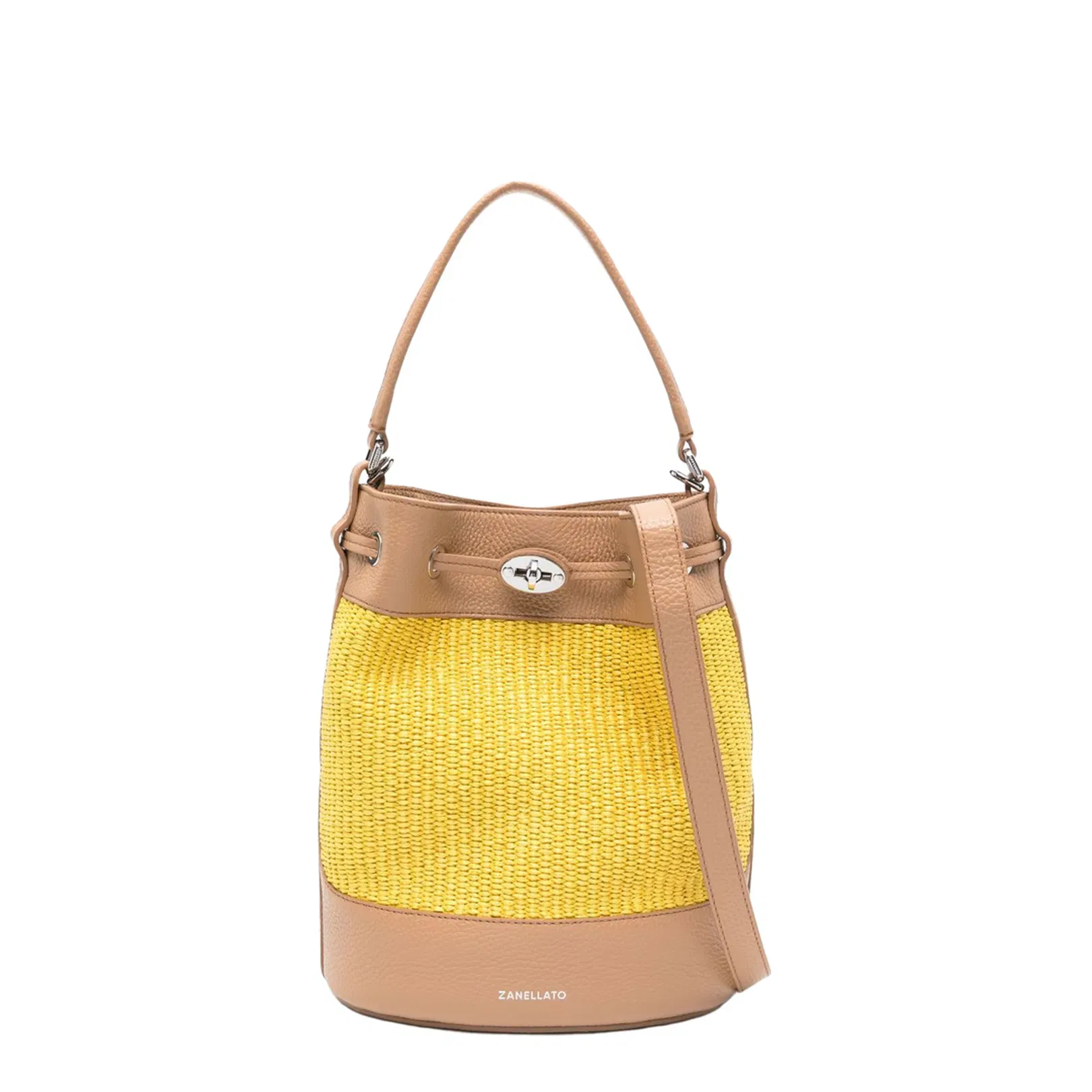 Mondà Vimini Small Straw Bucket Bag - Canary Yellow