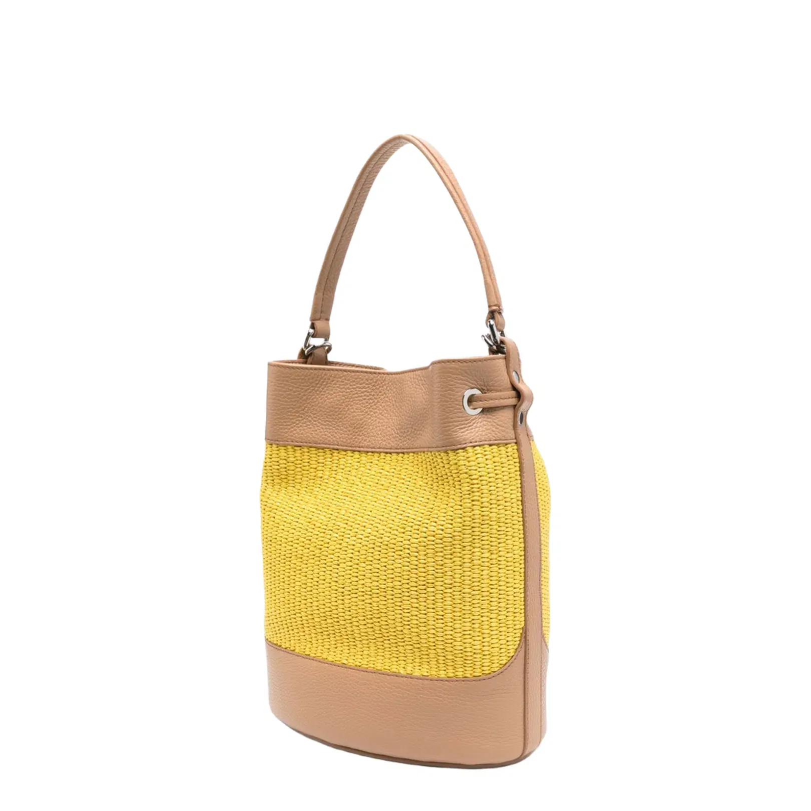 Mondà Vimini Small Straw Bucket Bag - Canary Yellow
