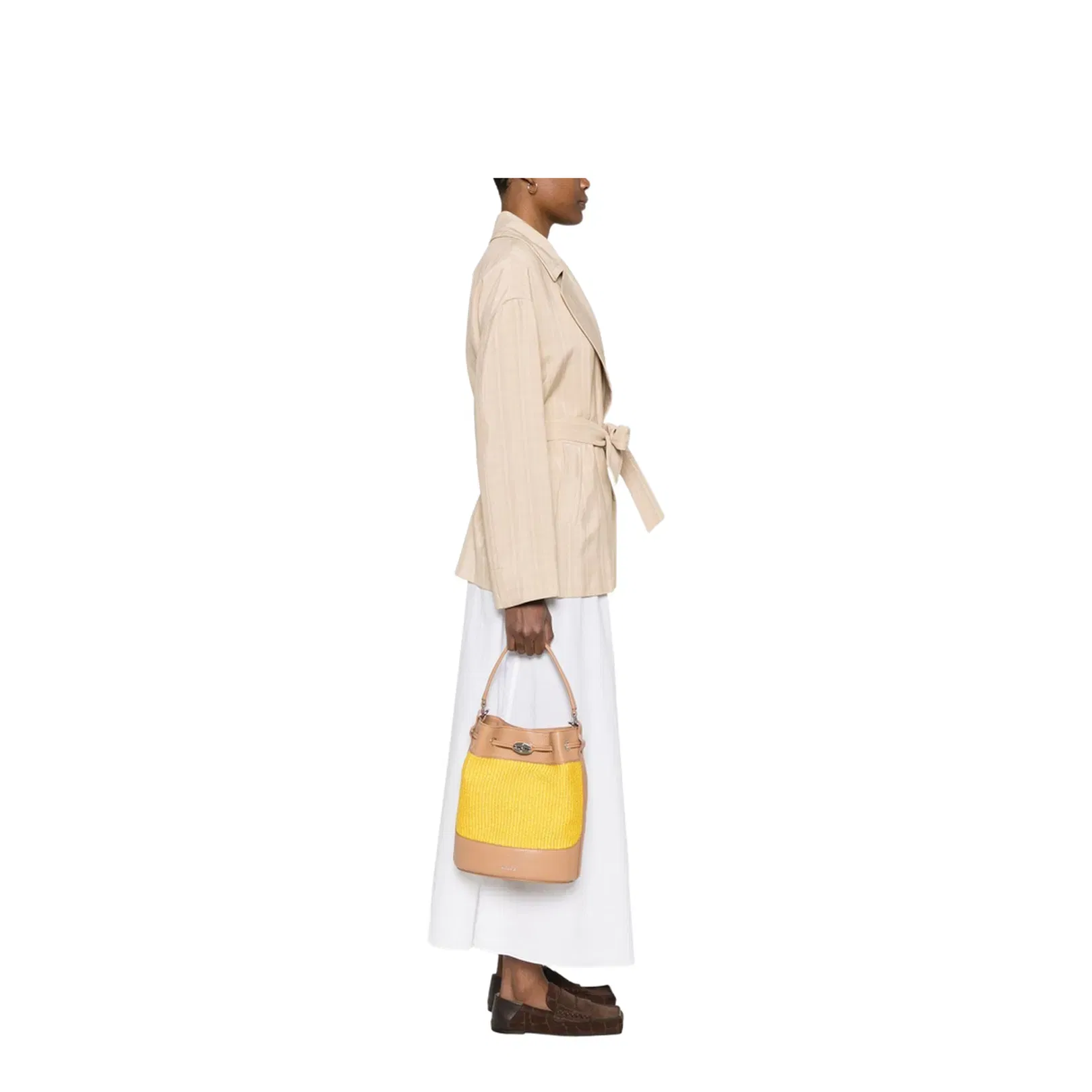 Mondà Vimini Small Straw Bucket Bag - Canary Yellow