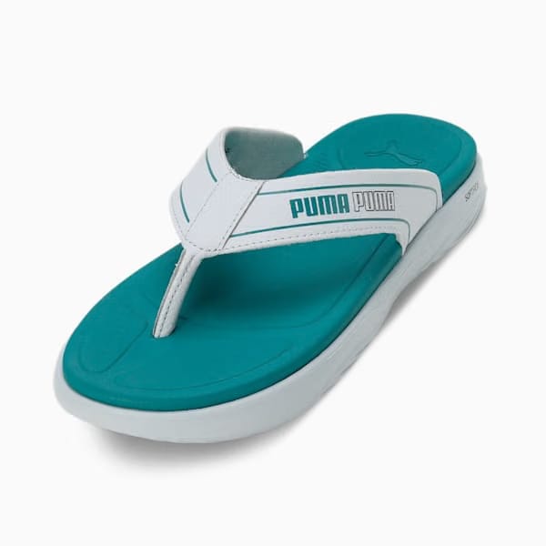 Puma Softride Seave V1 Flip-Flops Platinum Gray-Green Lagoon-Gray Tile