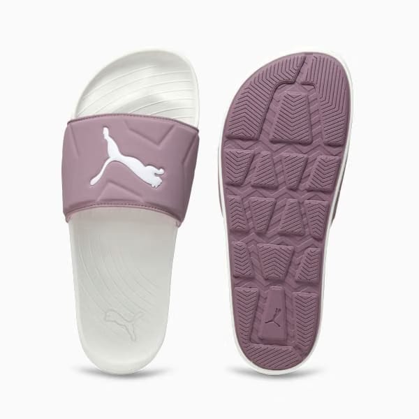 Puma Softridepro Leadpuff Women'S Slides Warm White-Elderberry-Raisin